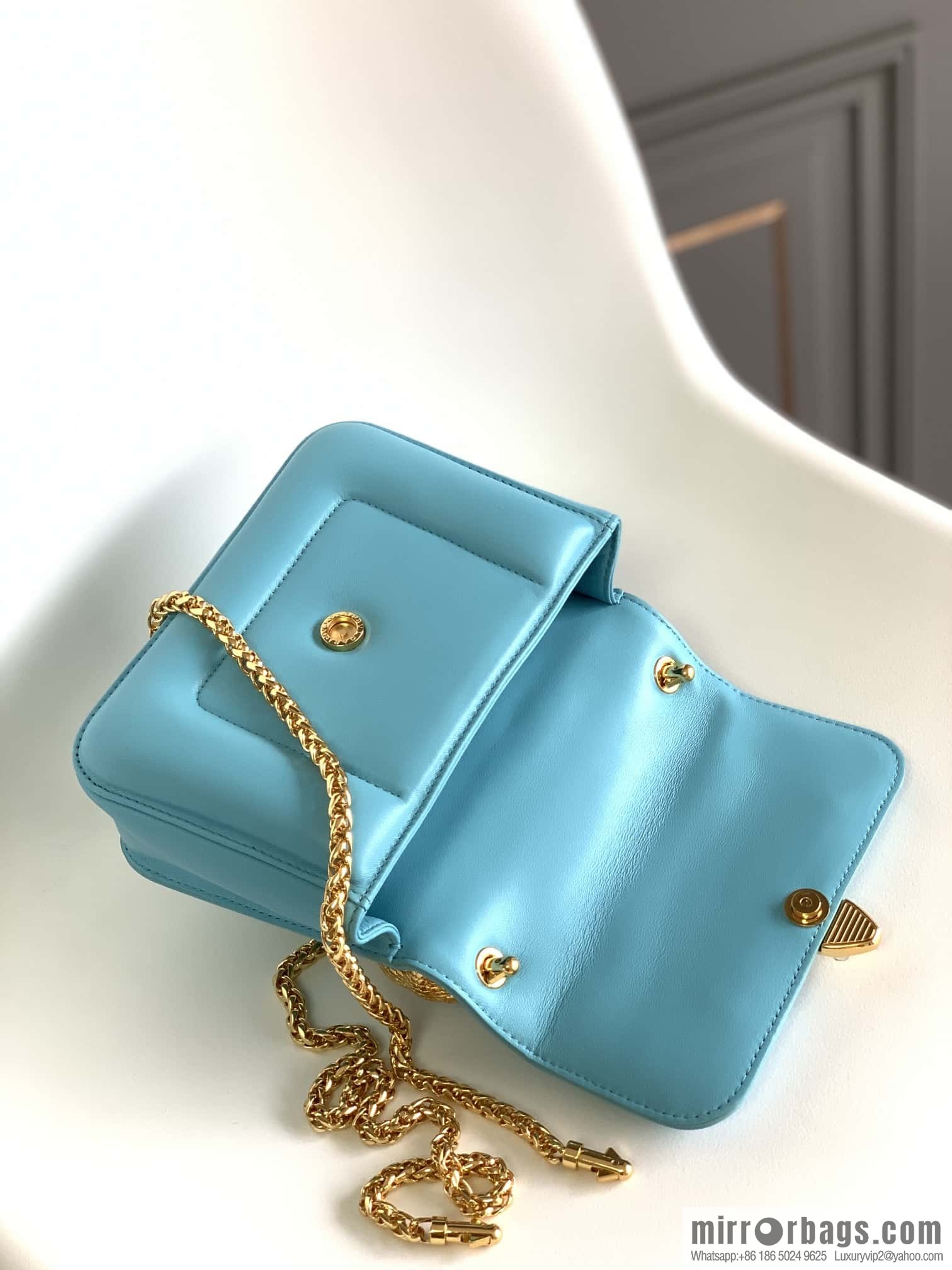 BVLGARI Bulgari joint design limited edition Mary Katrantzou snakehead bag 291071 blue 19CM