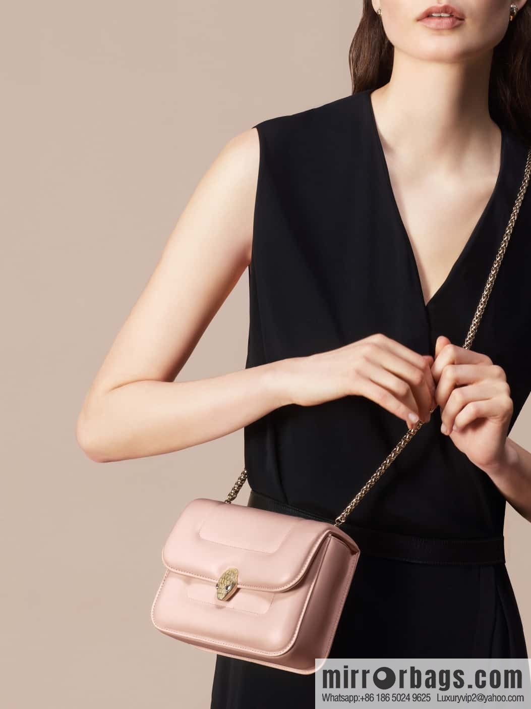 BVLGARI Bulgari joint design limited edition Mary Katrantzou snakehead bag 291071 naked powder 19CM