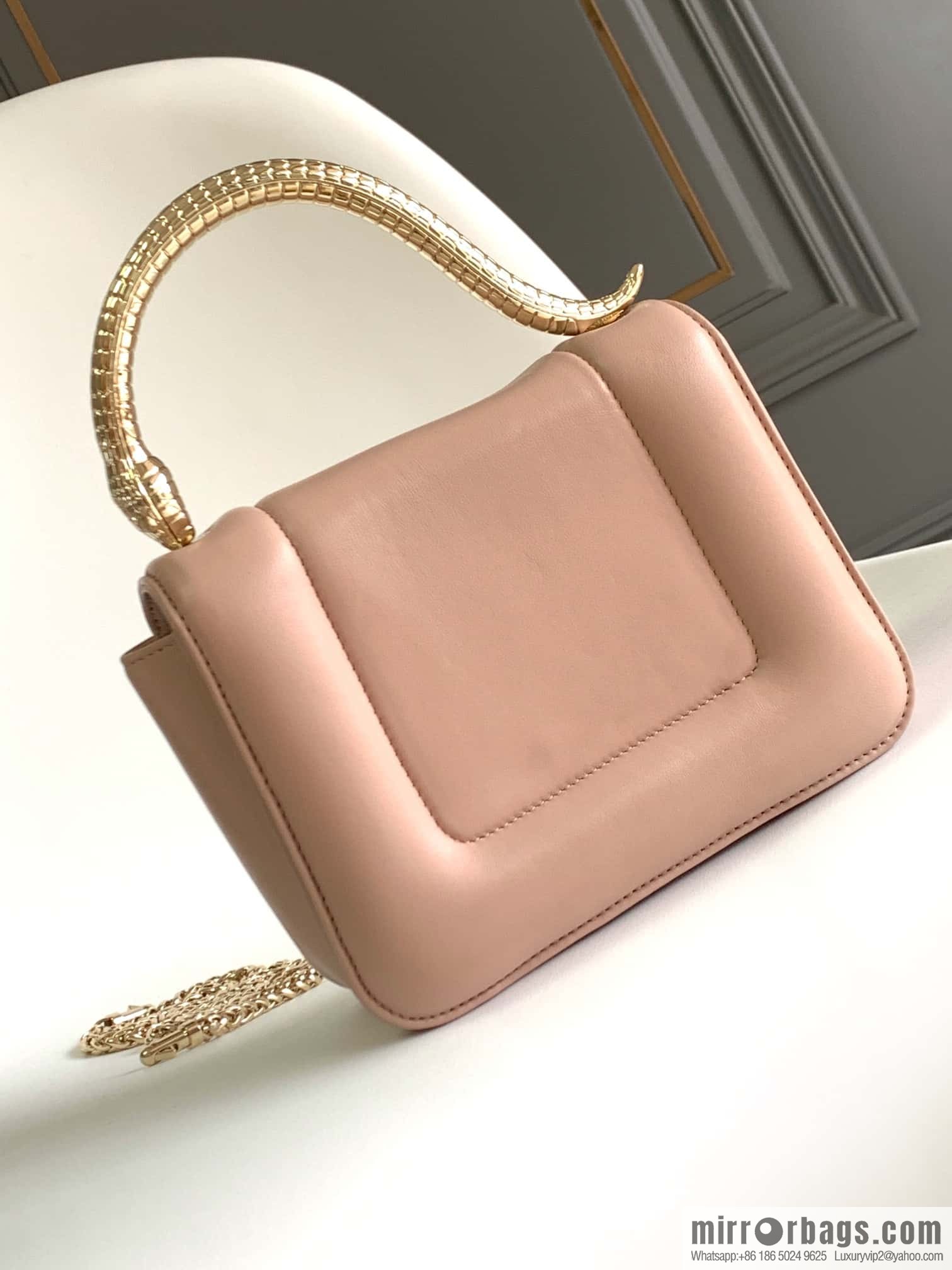 BVLGARI Bulgari joint design limited edition Mary Katrantzou snakehead bag 291071 naked powder 19CM