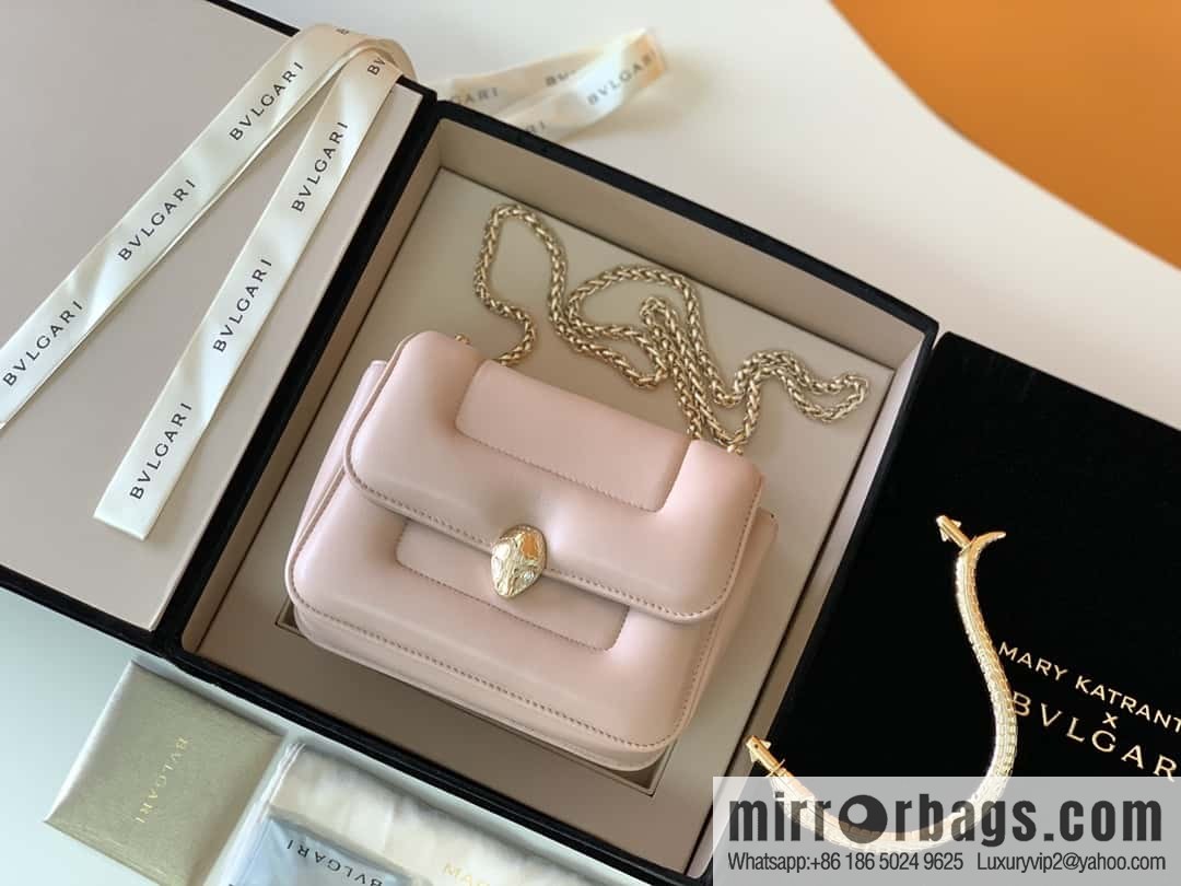 BVLGARI Bulgari joint design limited edition Mary Katrantzou snakehead bag 291071 naked powder 19CM
