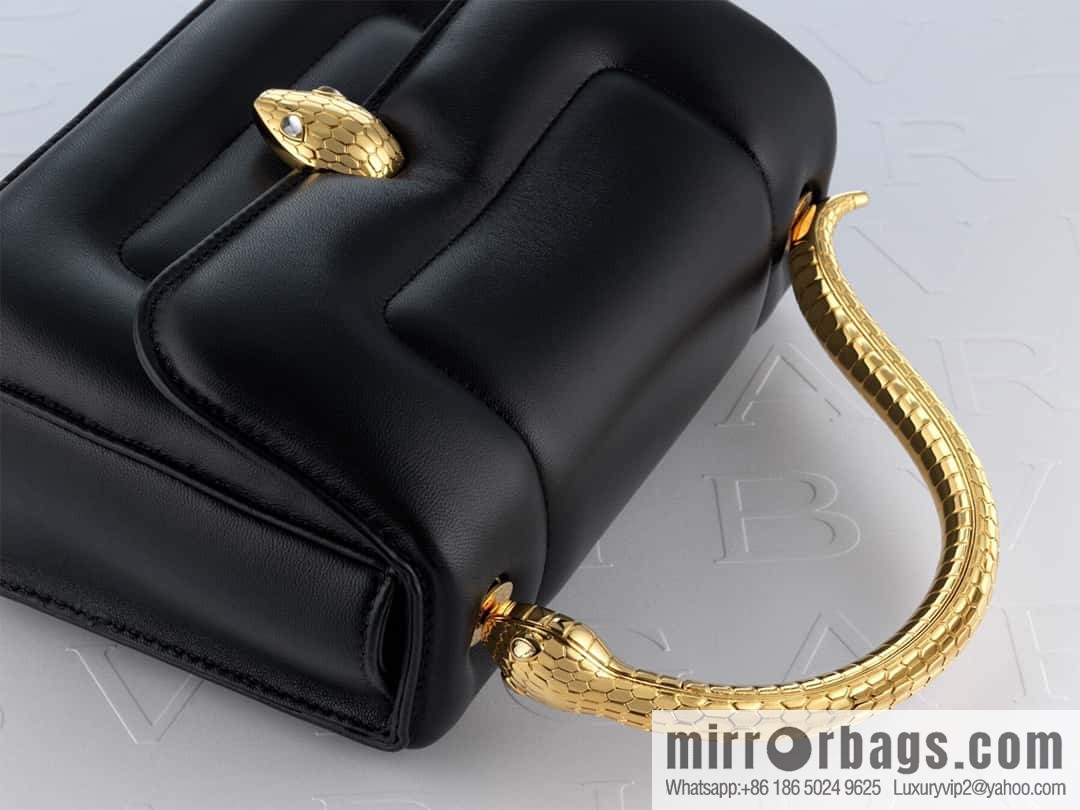 BVLGARI Bulgari joint design limited edition Mary Katrantzou snakehead bag 291071 black 19CM