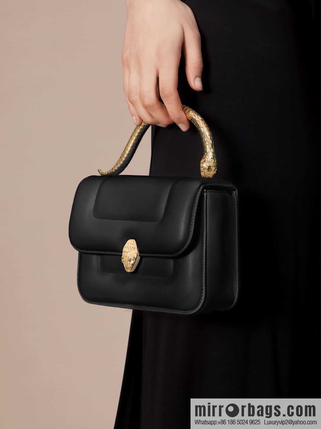 BVLGARI Bulgari joint design limited edition Mary Katrantzou snakehead bag 291071 black 19CM