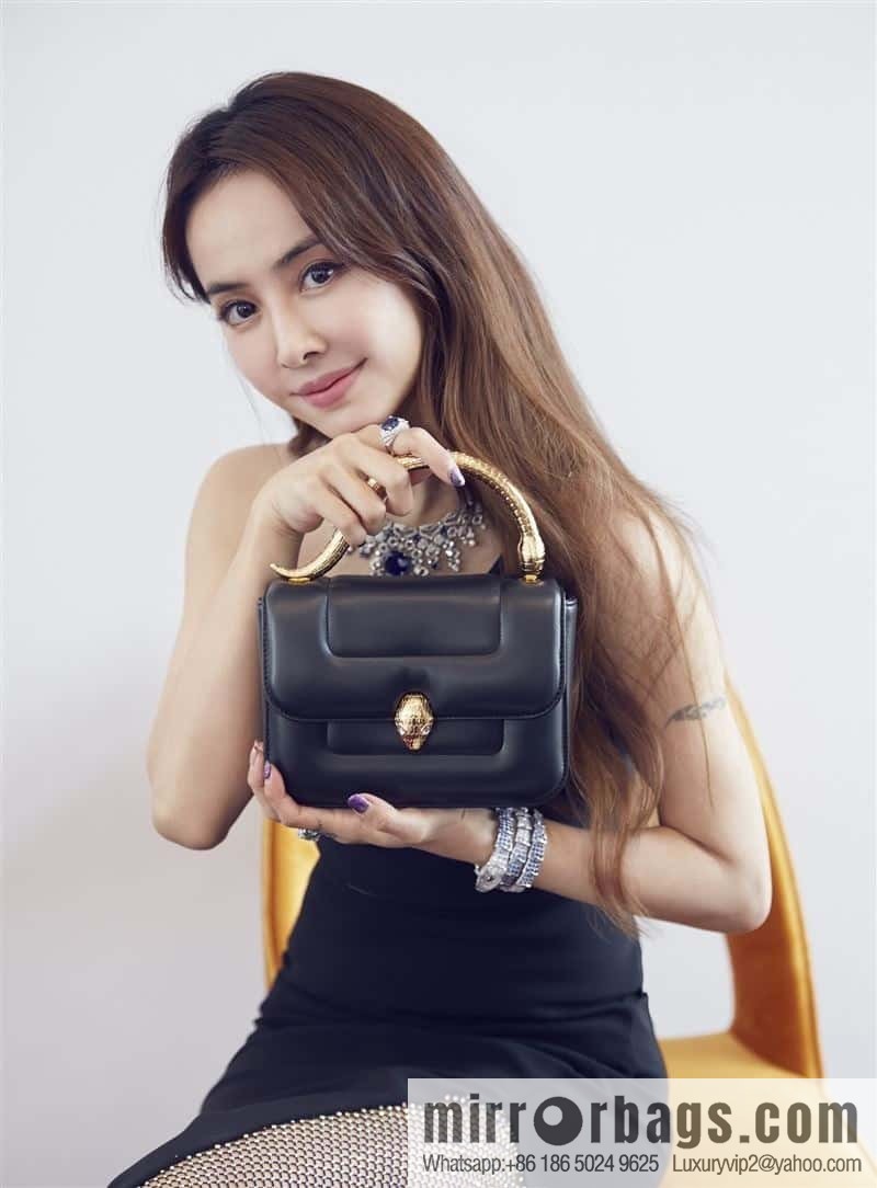BVLGARI Bulgari joint design limited edition Mary Katrantzou snakehead bag 291071 black 19CM