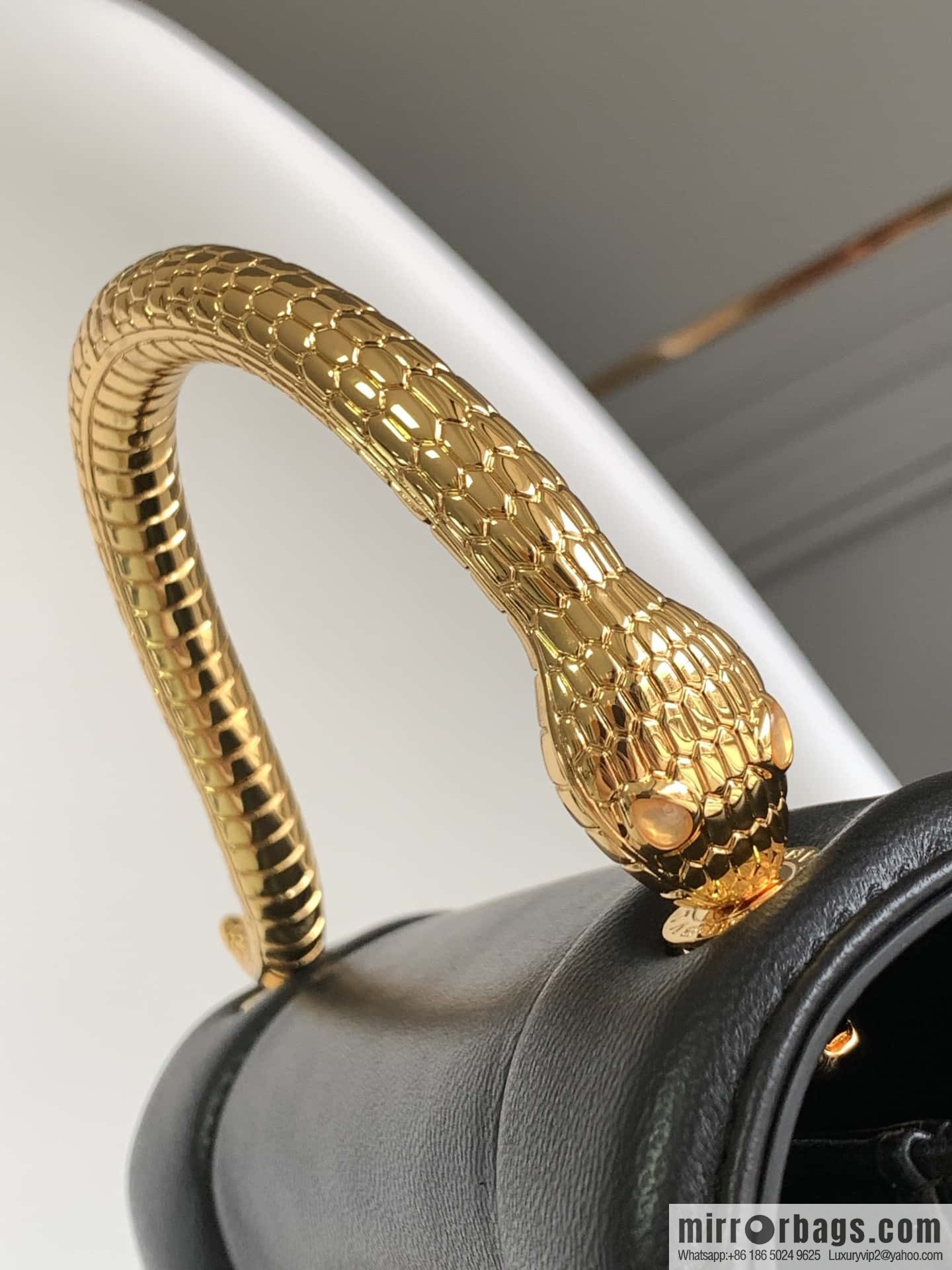 BVLGARI Bulgari joint design limited edition Mary Katrantzou snakehead bag 291071 black 19CM