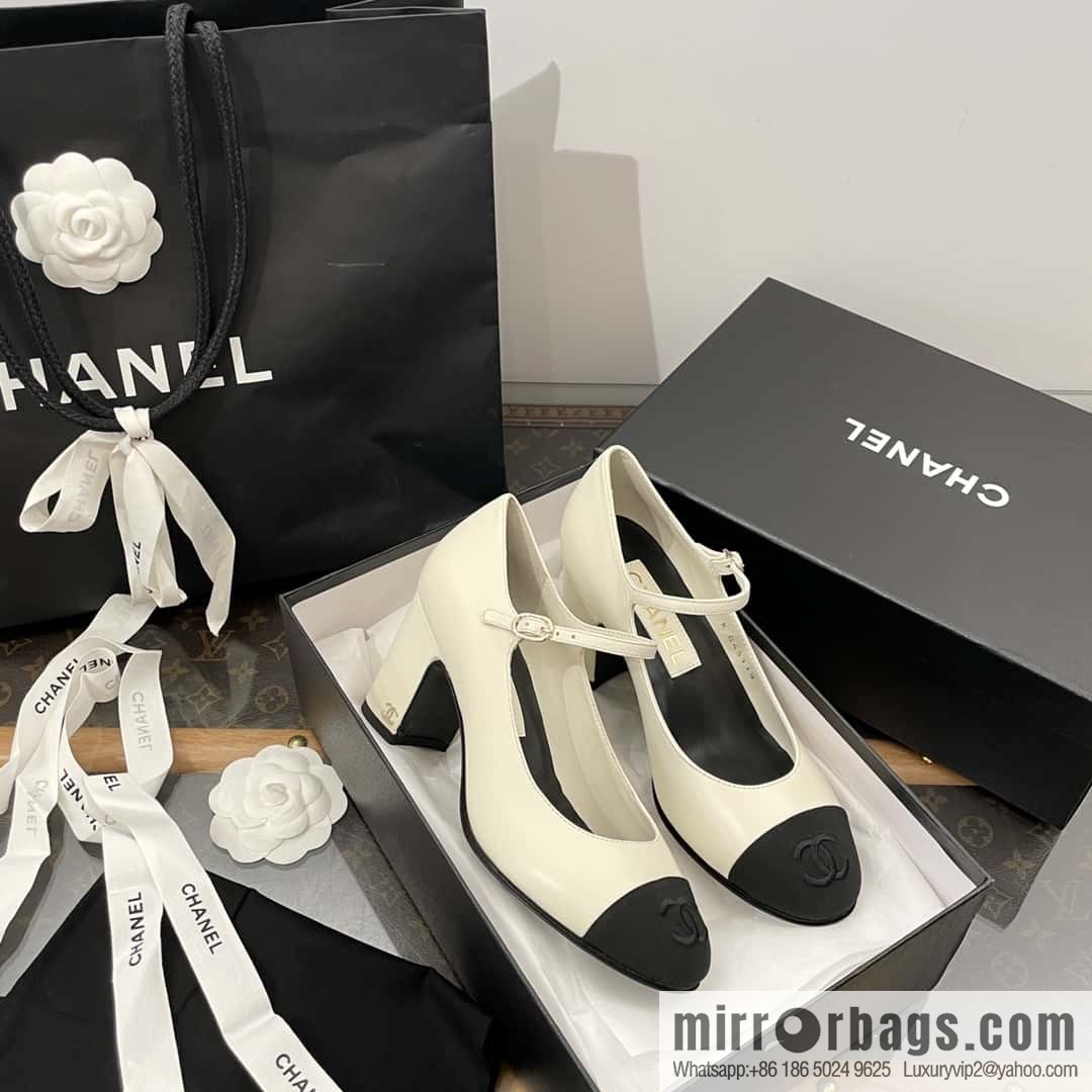 CHANEL Xiaoxiang thick heel Mary Jane high heels