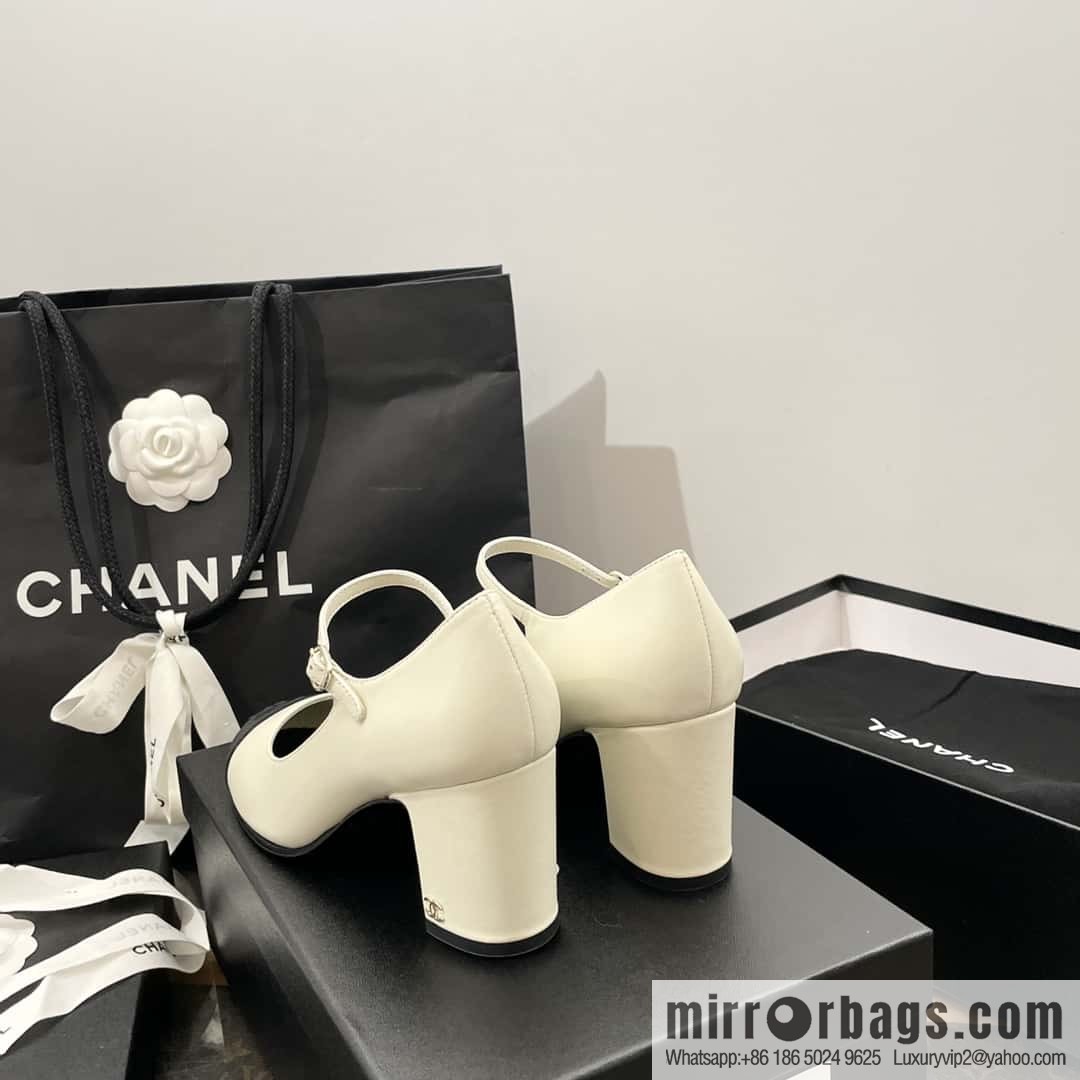 CHANEL Xiaoxiang thick heel Mary Jane high heels