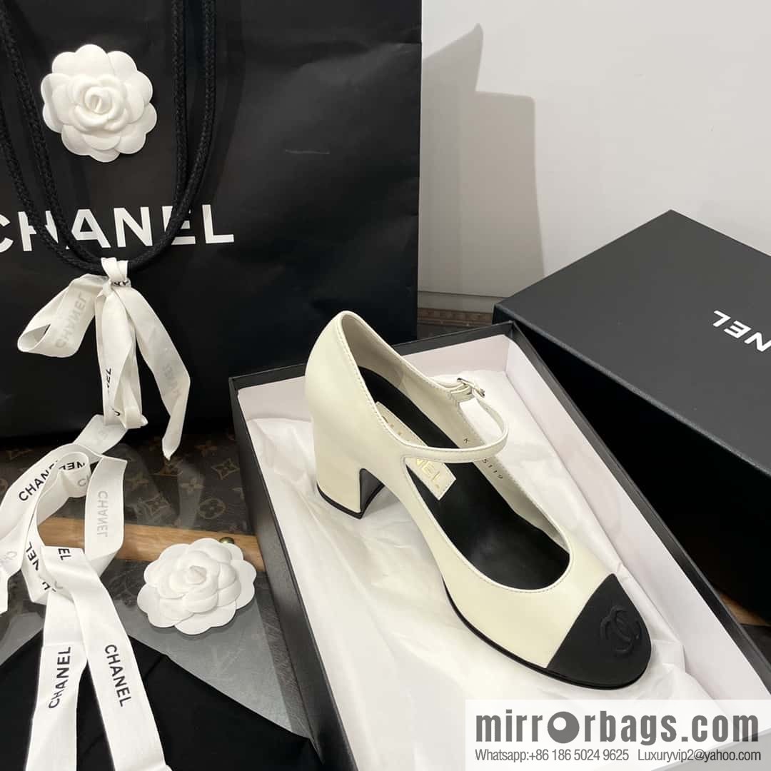 CHANEL Xiaoxiang thick heel Mary Jane high heels