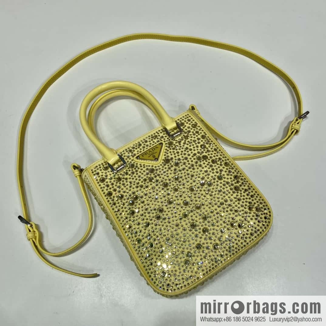 PRADA Prada Gypsy Tote Bag 1BG331 Yellow