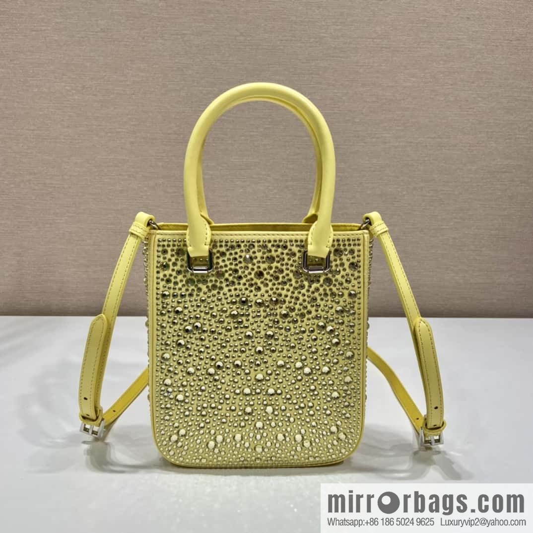 PRADA Prada Gypsy Tote Bag 1BG331 Yellow