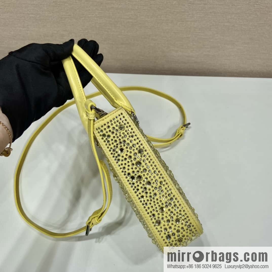 PRADA Prada Gypsy Tote Bag 1BG331 Yellow