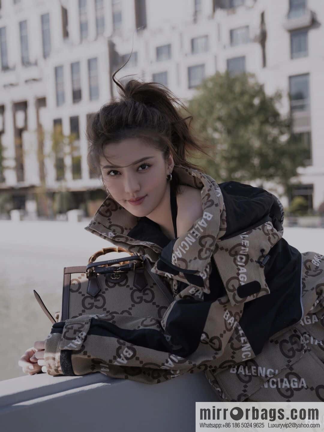 GUCCI Gucc1 Diana canvas tote bag 660195