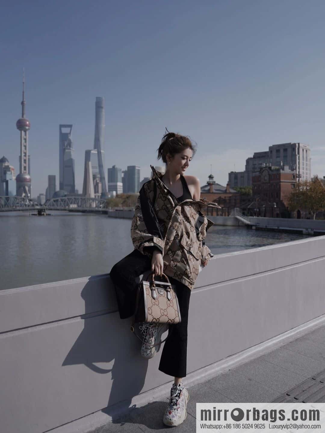 GUCCI Gucc1 Diana canvas tote bag 660195