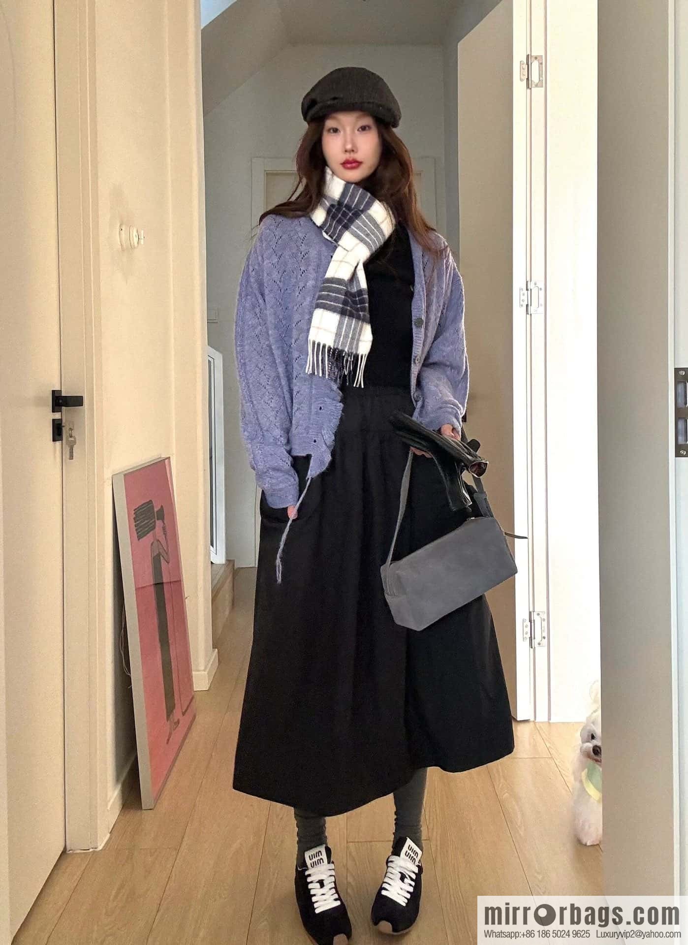 MIUMIU Miu Miu Early spring flat-soled lace-up Forrest training shoes