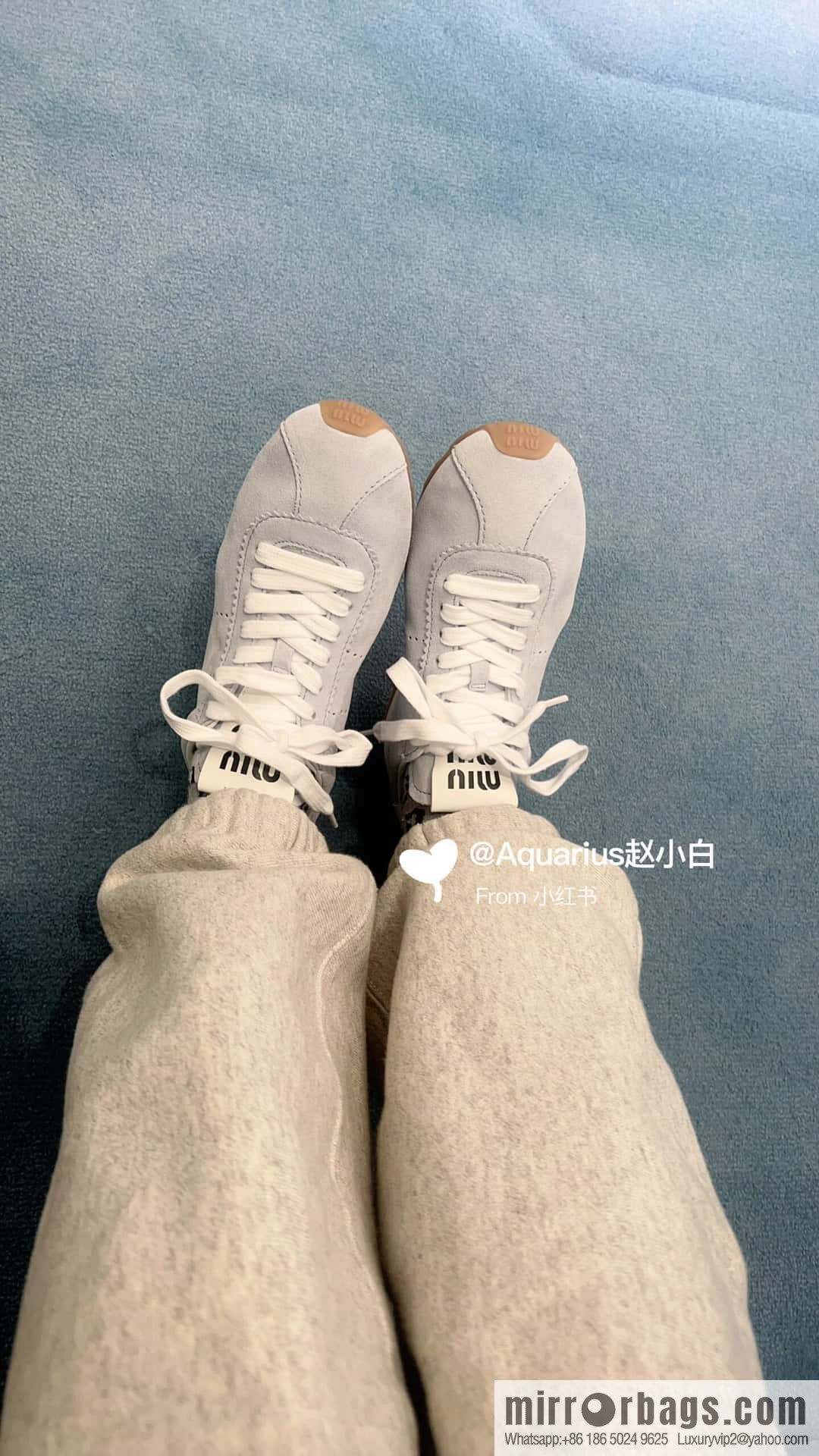 MIUMIU Miu Miu Early spring flat-soled lace-up Forrest training shoes