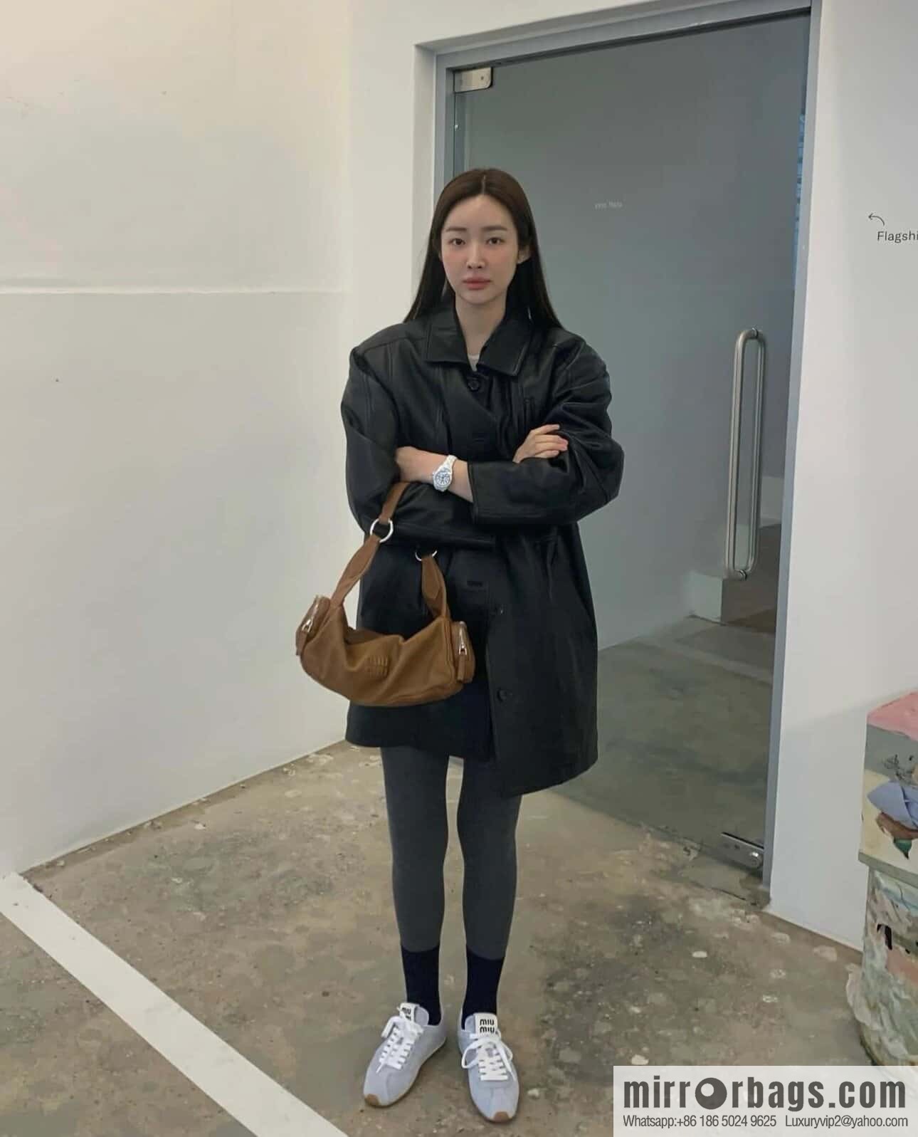 MIUMIU Miu Miu Early spring flat-soled lace-up Forrest training shoes
