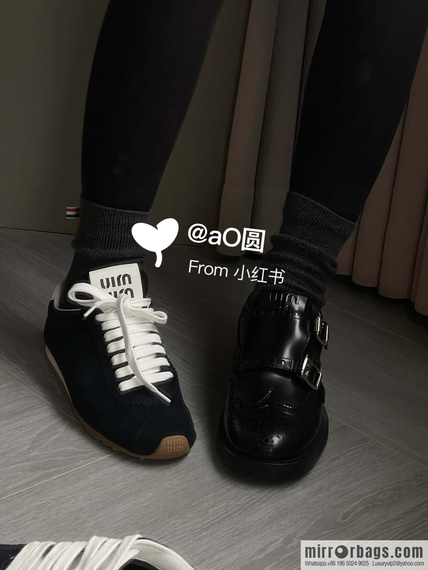 MIUMIU Miu Miu Early spring flat-soled lace-up Forrest training shoes