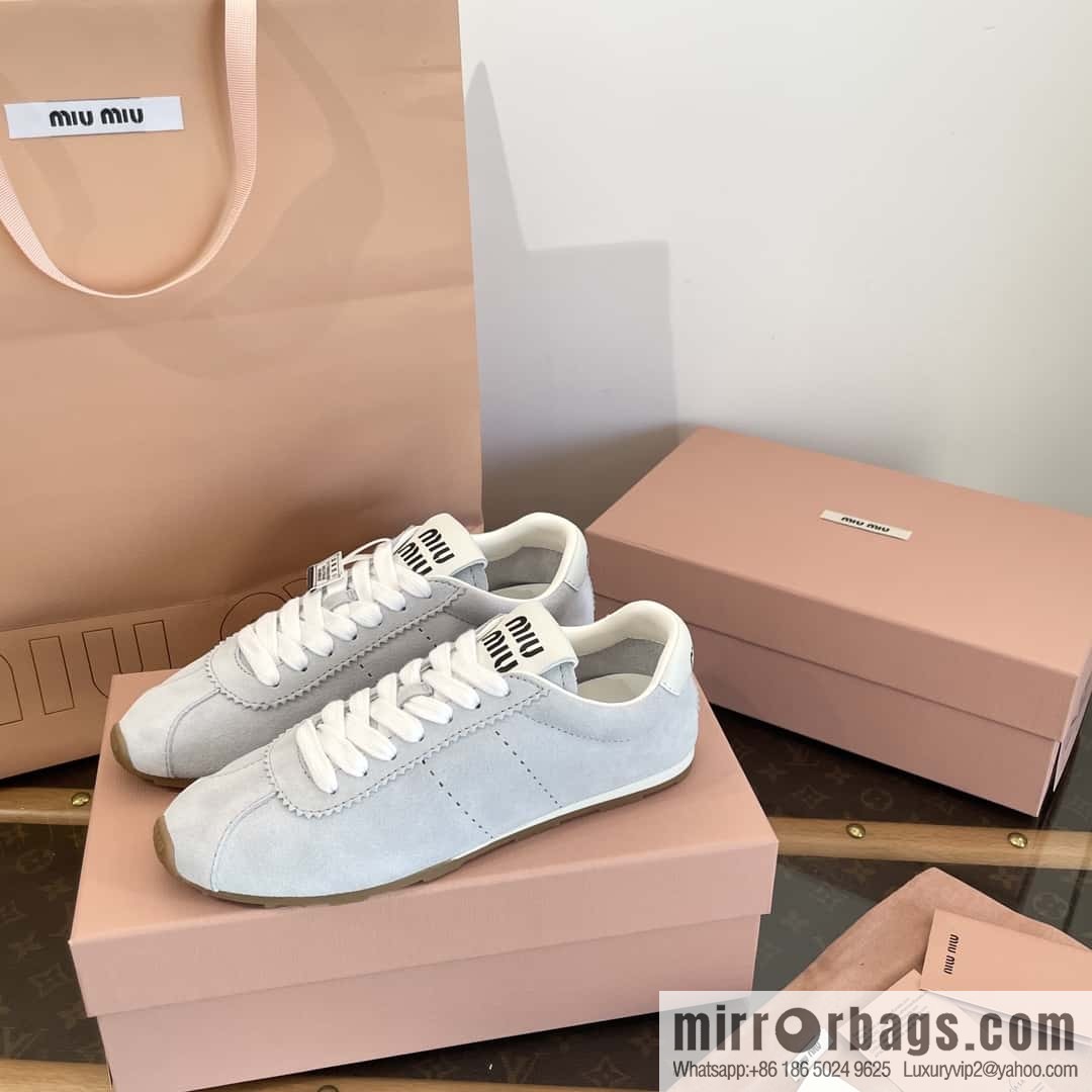 MIUMIU Miu Miu Early spring flat-soled lace-up Forrest training shoes