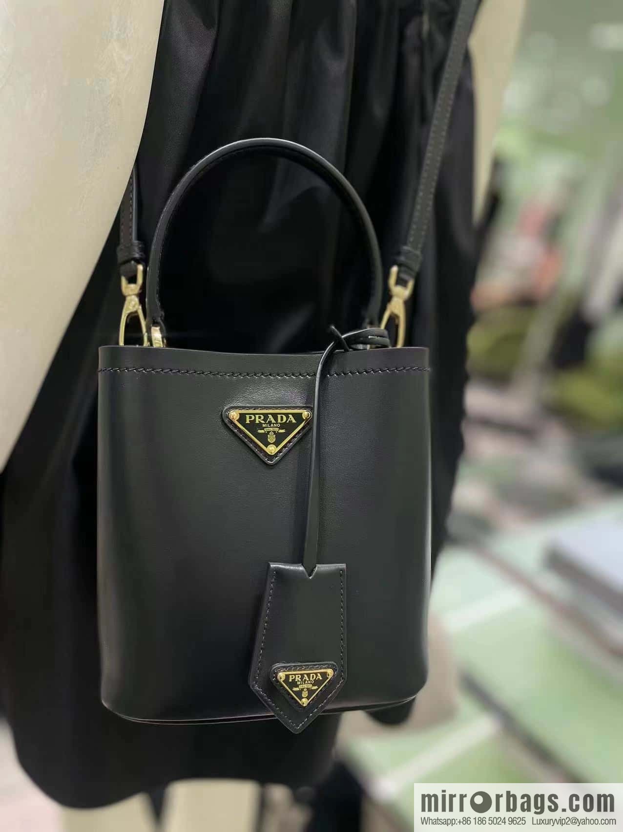 PRTADA Prada calfskin leather (fabric) bucket bag 1BA373