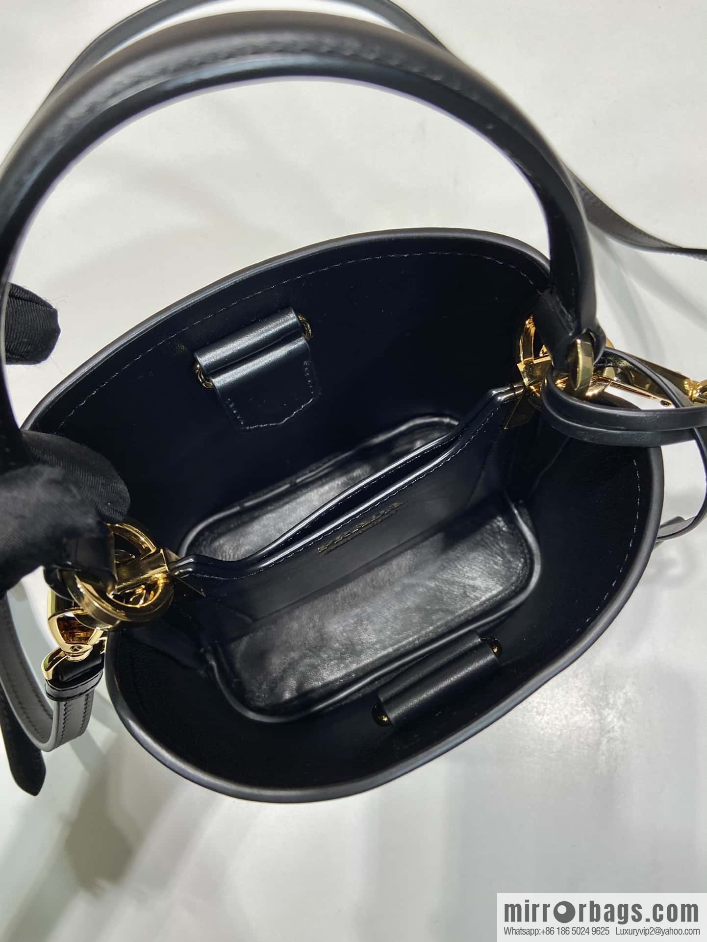 PRTADA Prada calfskin leather (fabric) bucket bag 1BA373