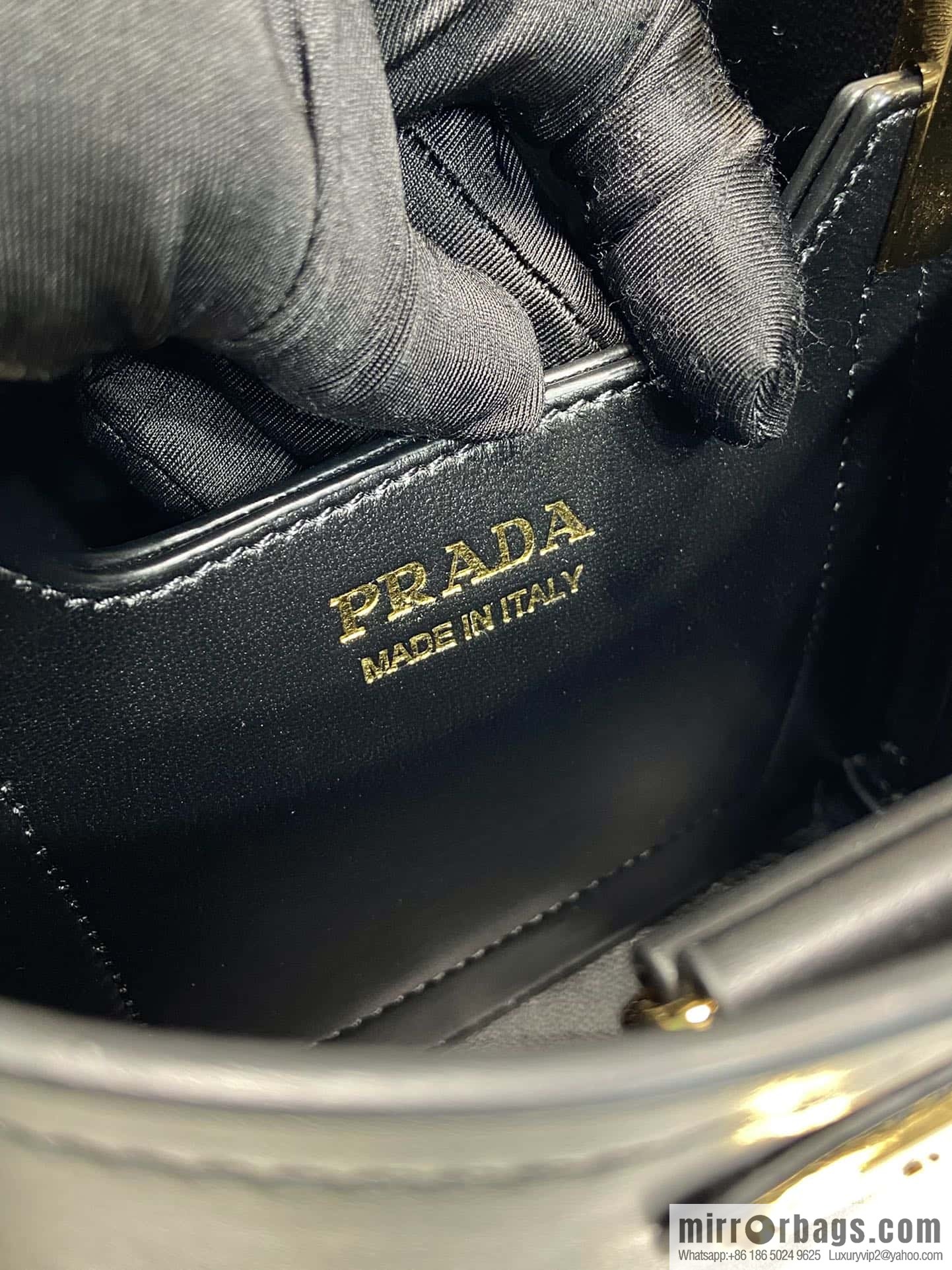 PRTADA Prada calfskin leather (fabric) bucket bag 1BA373