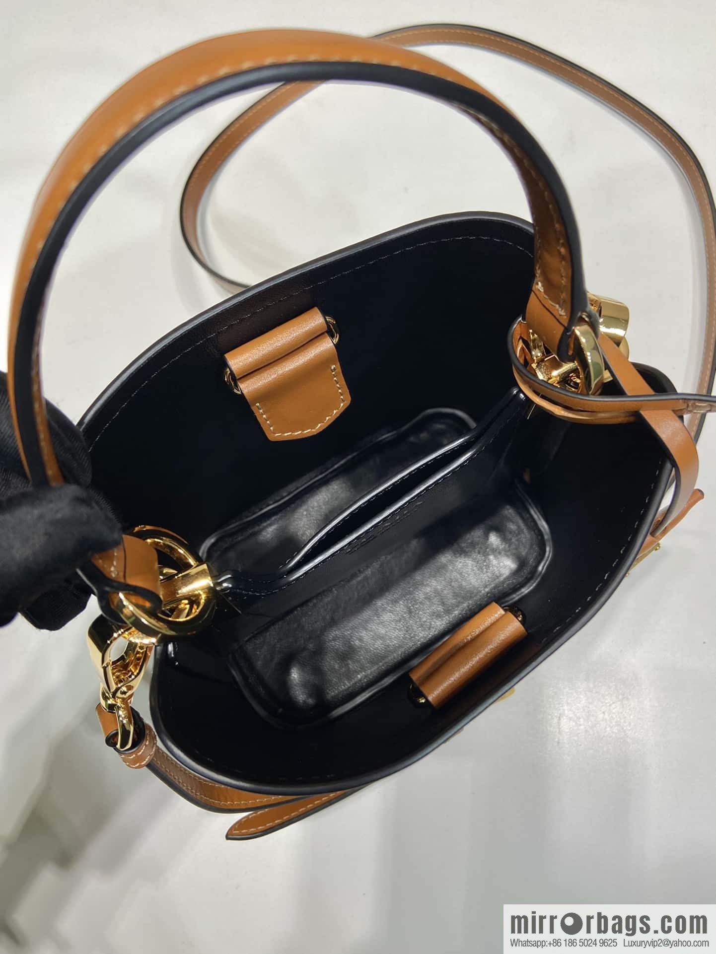 PRTADA Prada calfskin leather (fabric) bucket bag 1BA373