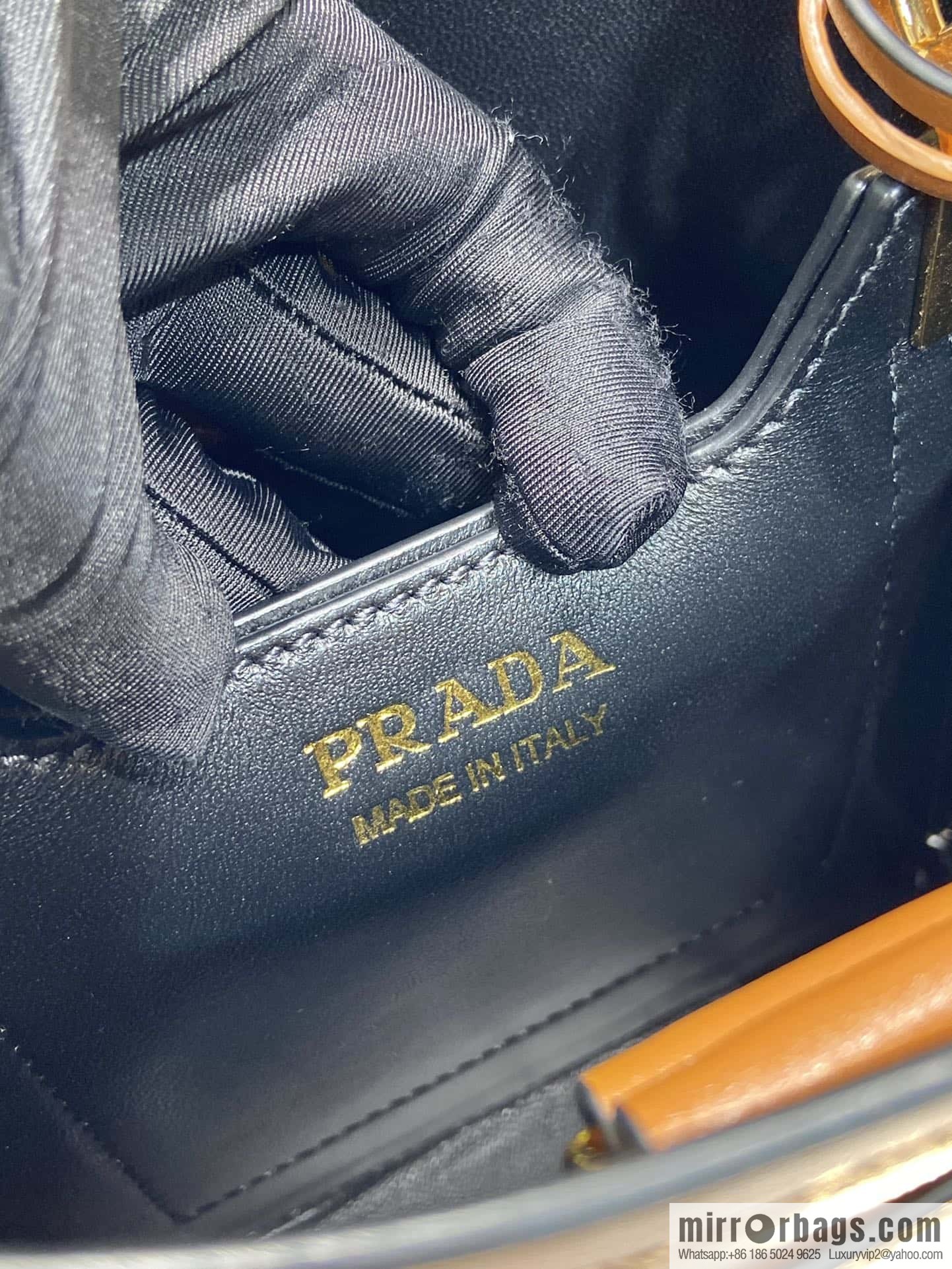 PRTADA Prada calfskin leather (fabric) bucket bag 1BA373