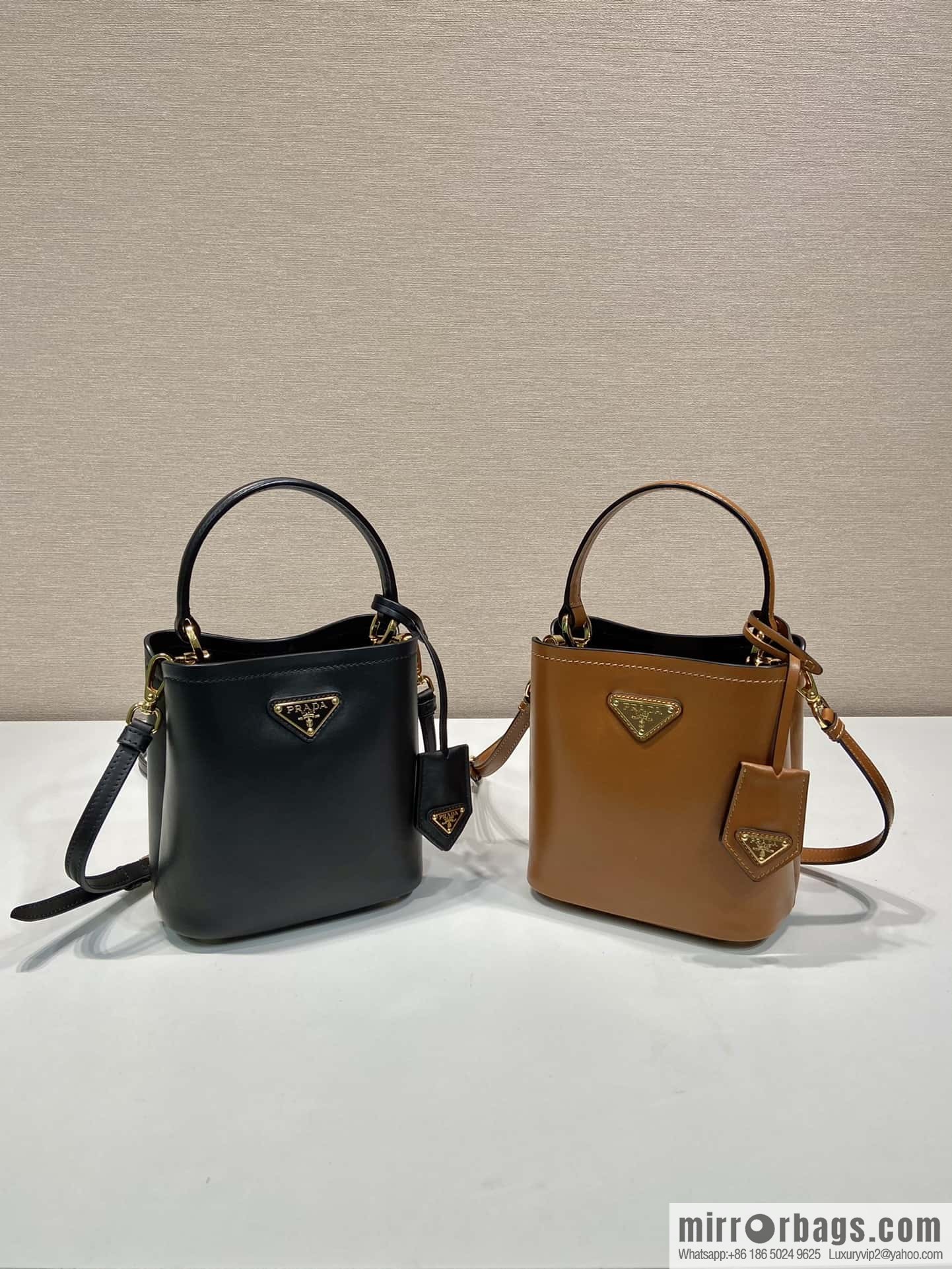PRTADA Prada calfskin leather (fabric) bucket bag 1BA373