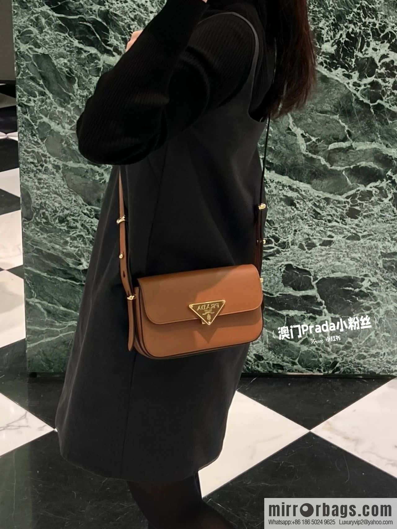 PRADA new shoulder bag 1BD339 caramel color
