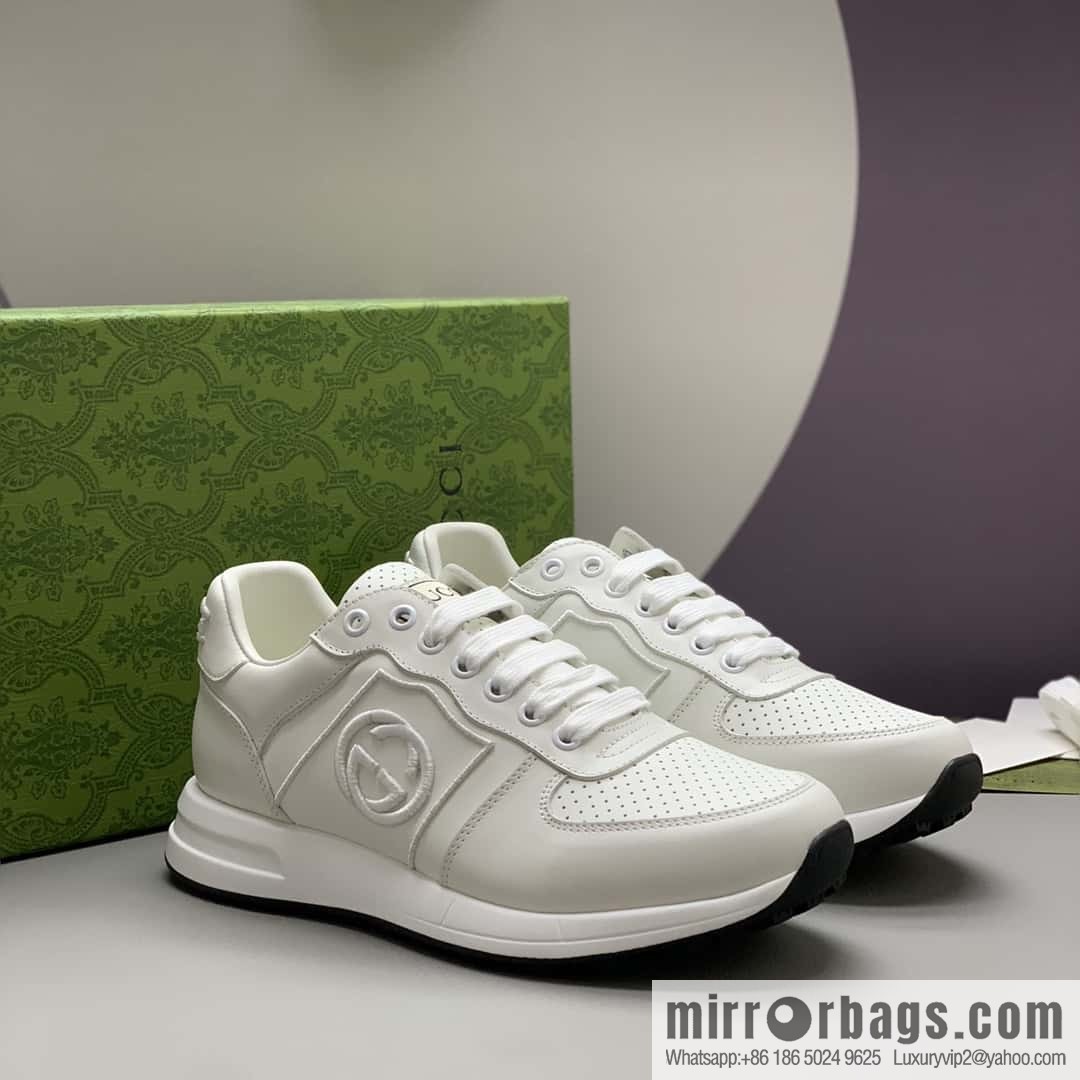 GUCCI embroidered logo men's sports and leisure shoes