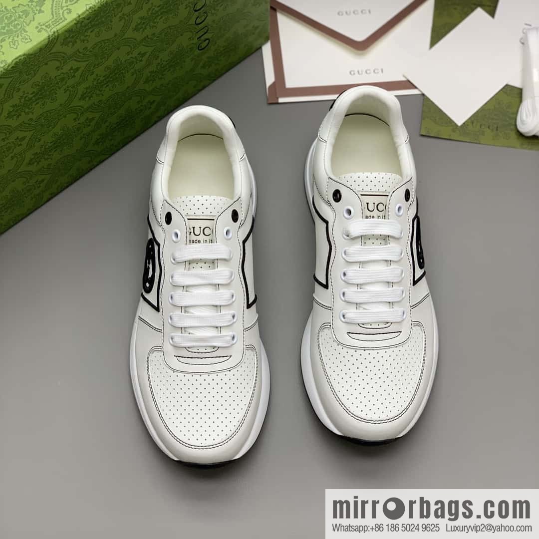 GUCCI embroidered logo men's sports and leisure shoes