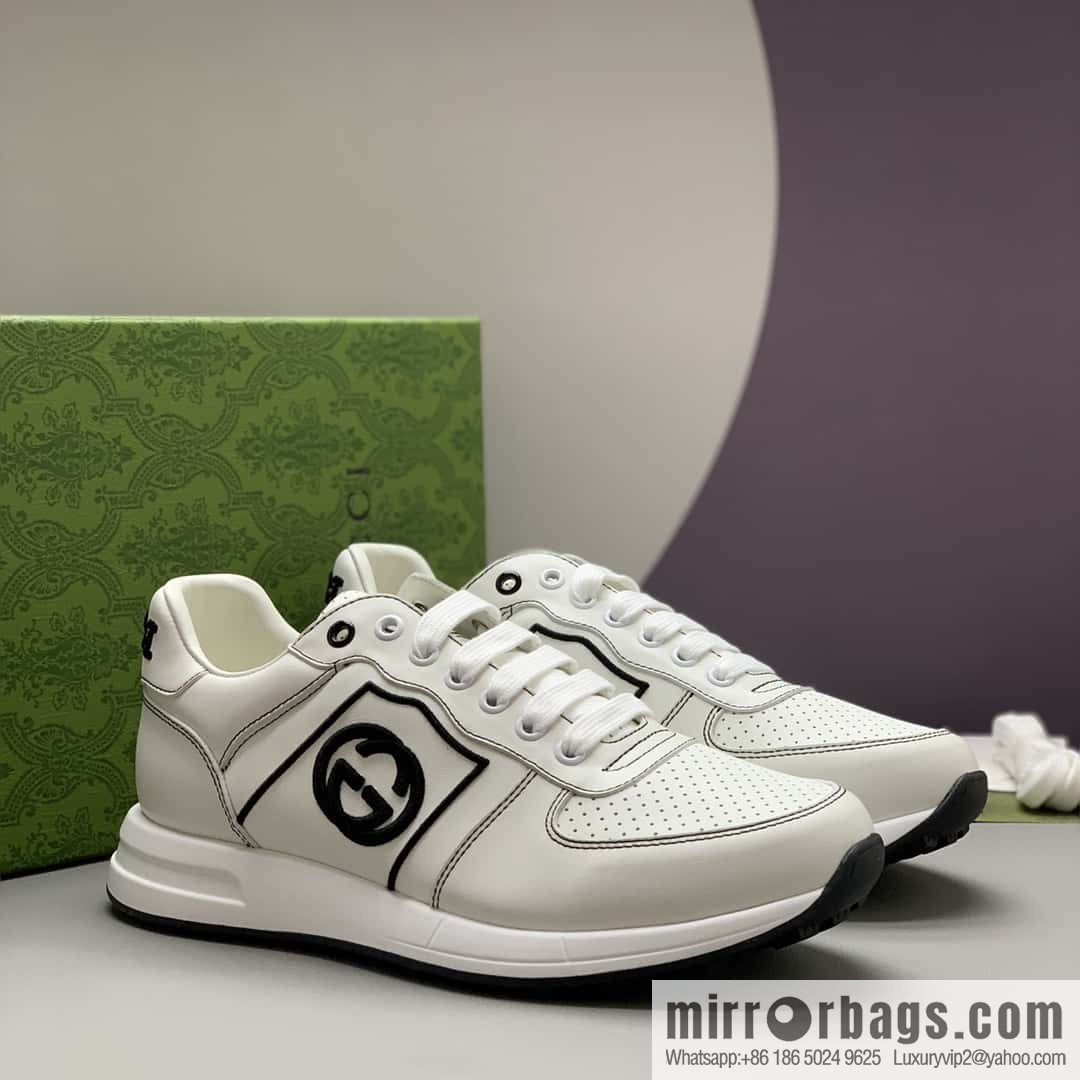 GUCCI embroidered logo men's sports and leisure shoes
