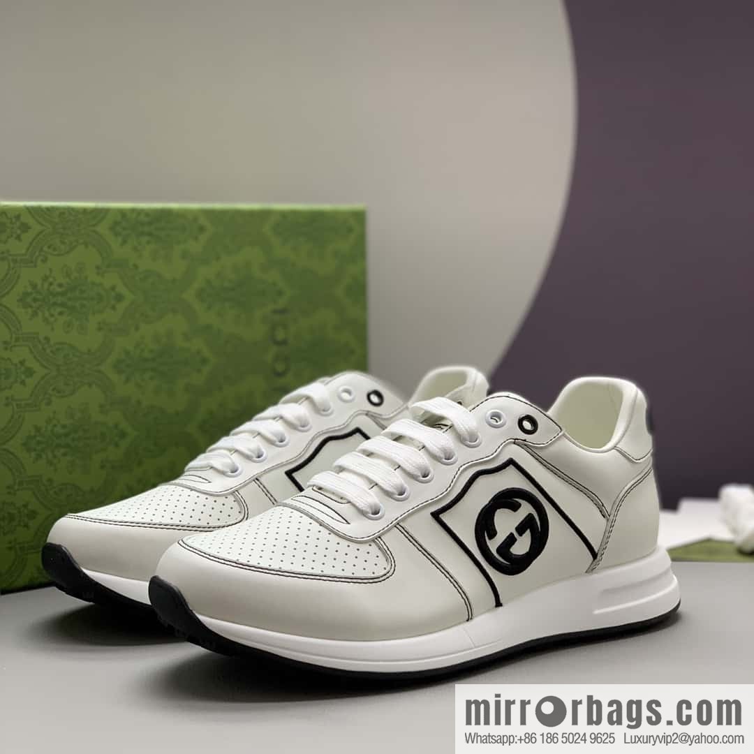 GUCCI embroidered logo men's sports and leisure shoes
