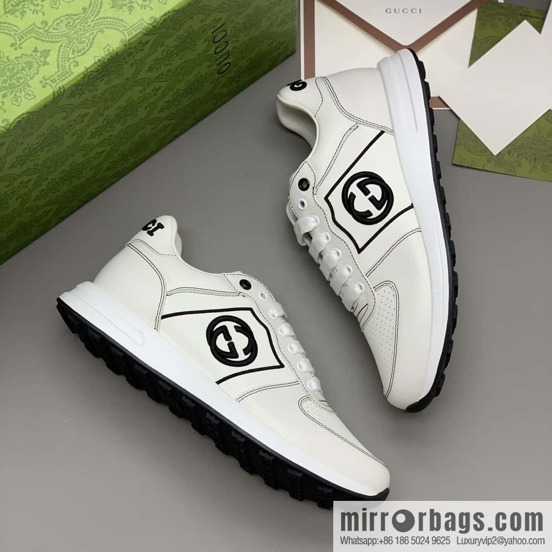 GUCCI embroidered logo men's sports and leisure shoes