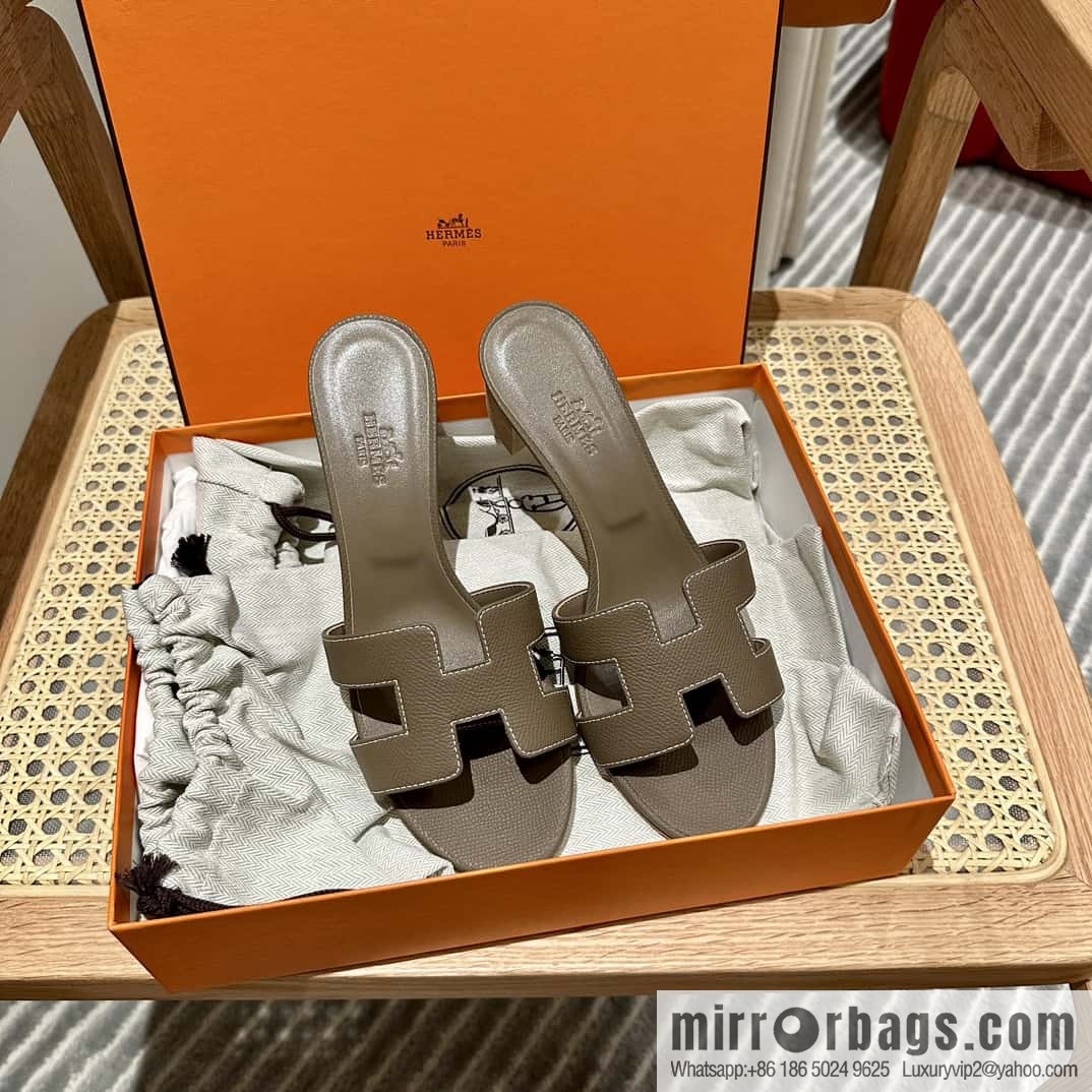 Hermès H Classic High Heels, Elephant Grey