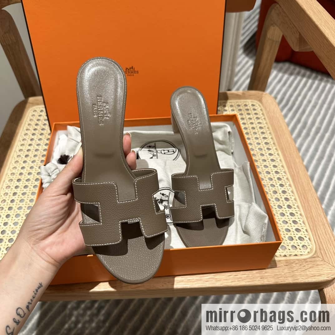 Hermès H Classic High Heels, Elephant Grey