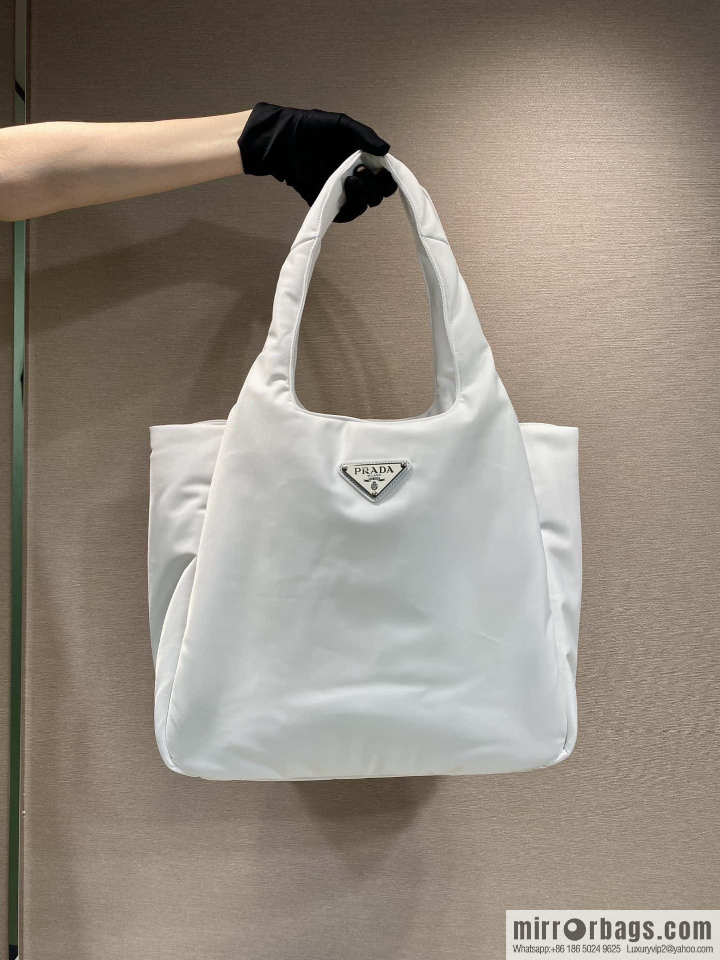 PRADA Prada nylon fabric king tote bag 1BG449 white