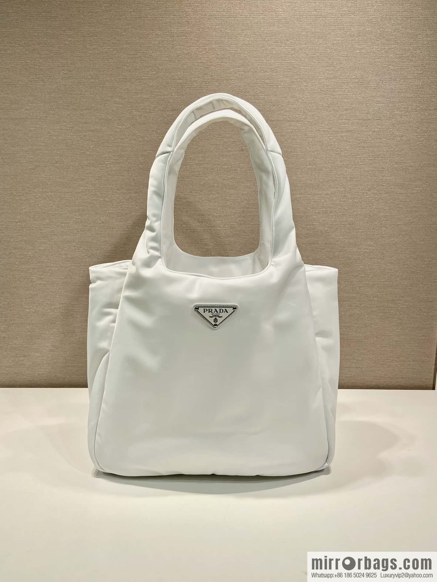 PRADA Prada nylon fabric king tote bag 1BG449 white