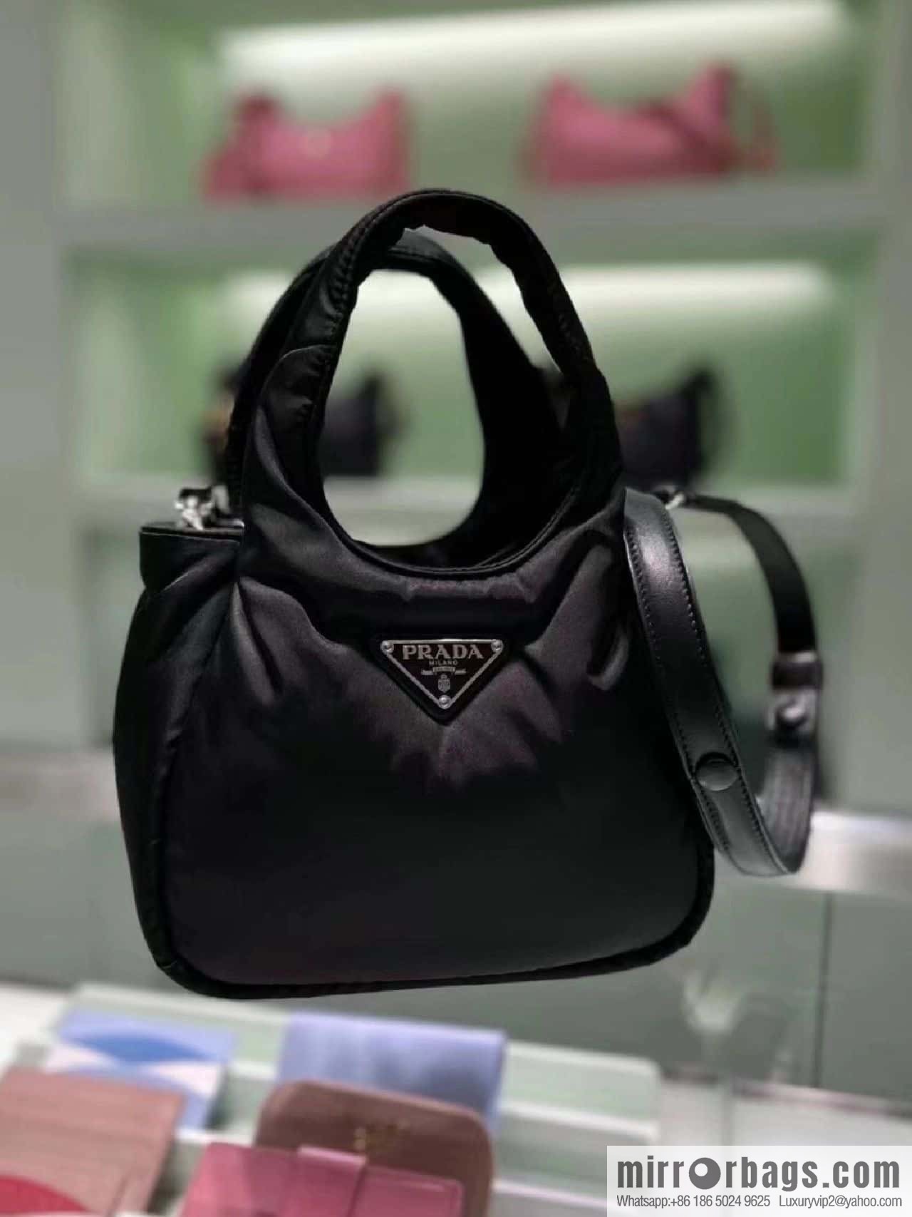 PRADA Prada mini tote bag 🎉 black 1BA359 nylon fabric