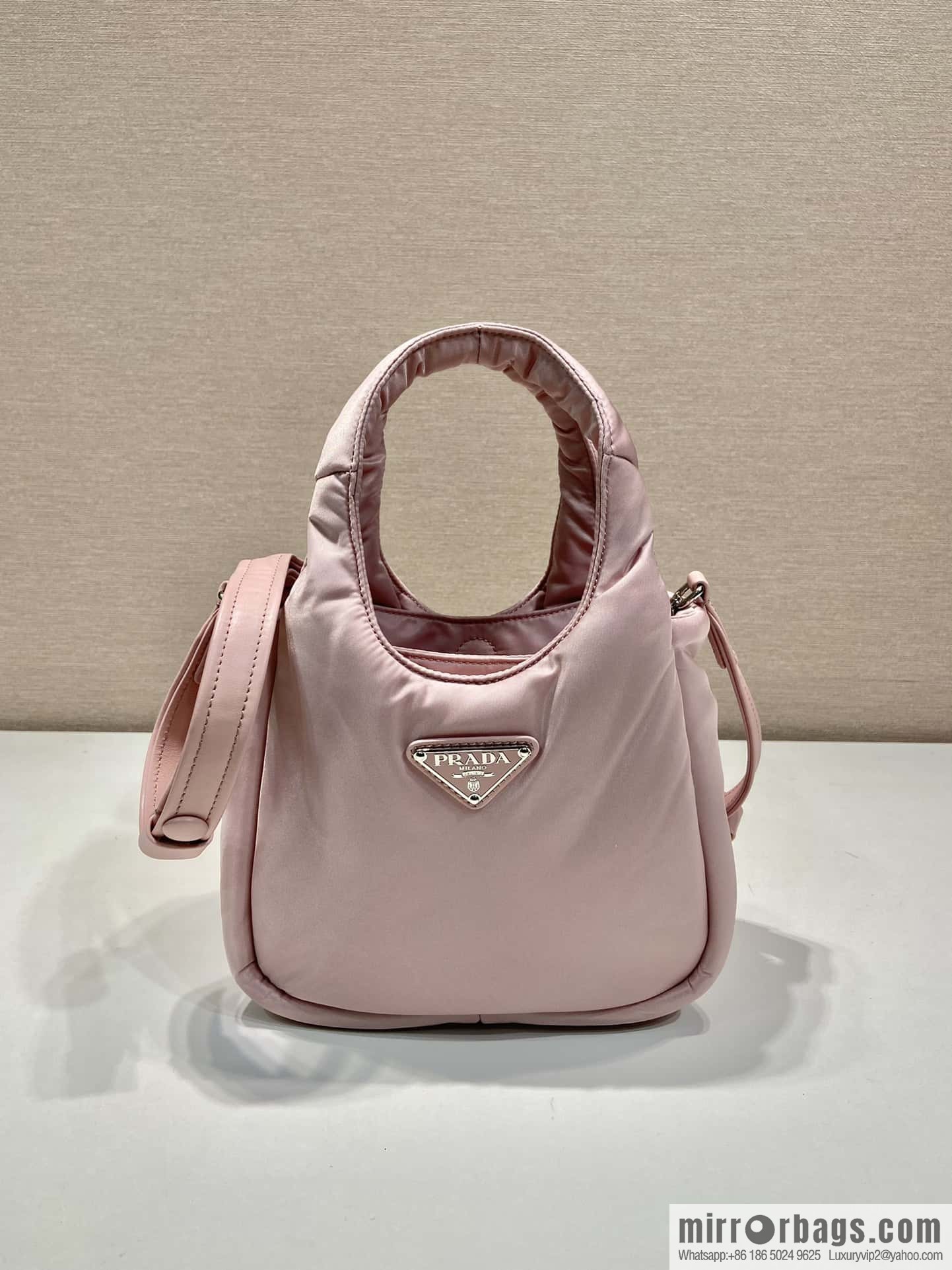PRADA Prada mini tote bag 🎉 light powder 1BA359 nylon fabric