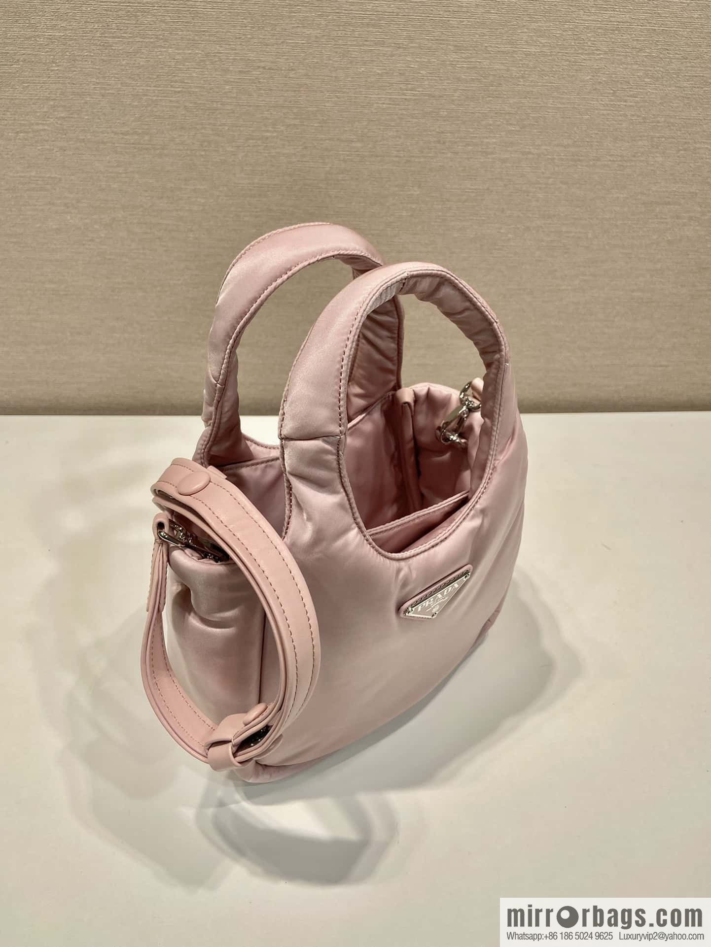 PRADA Prada mini tote bag 🎉 light powder 1BA359 nylon fabric