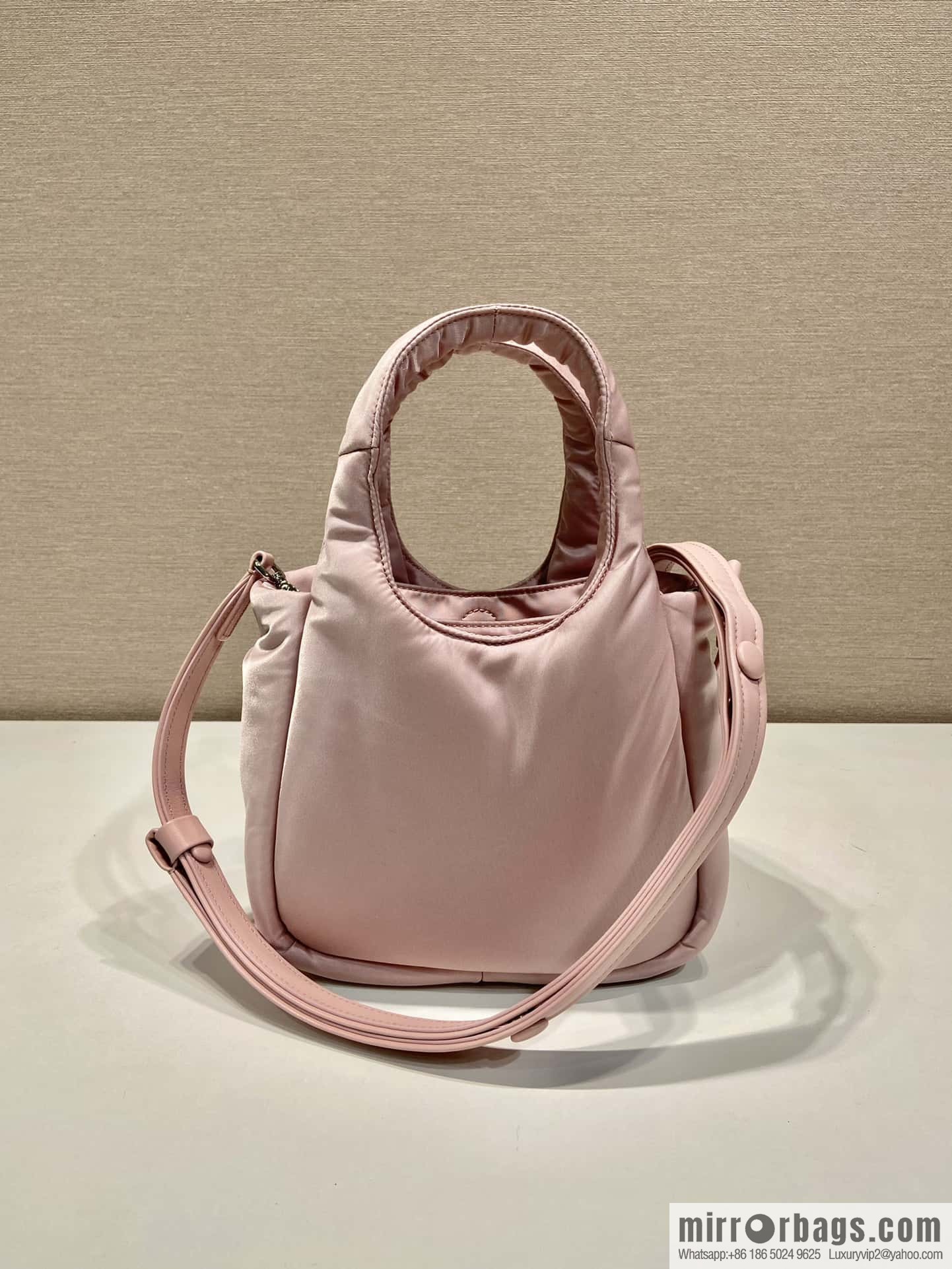 PRADA Prada mini tote bag 🎉 light powder 1BA359 nylon fabric