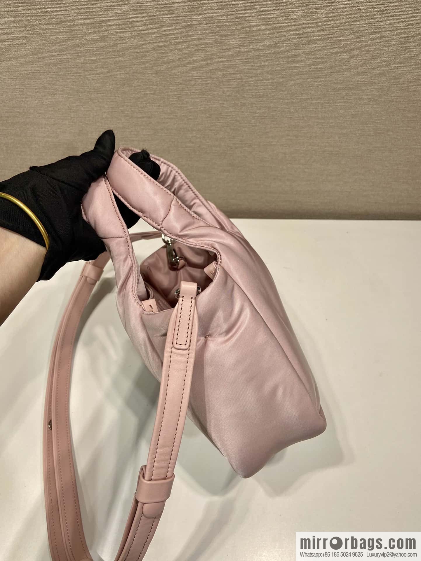PRADA Prada mini tote bag 🎉 light powder 1BA359 nylon fabric
