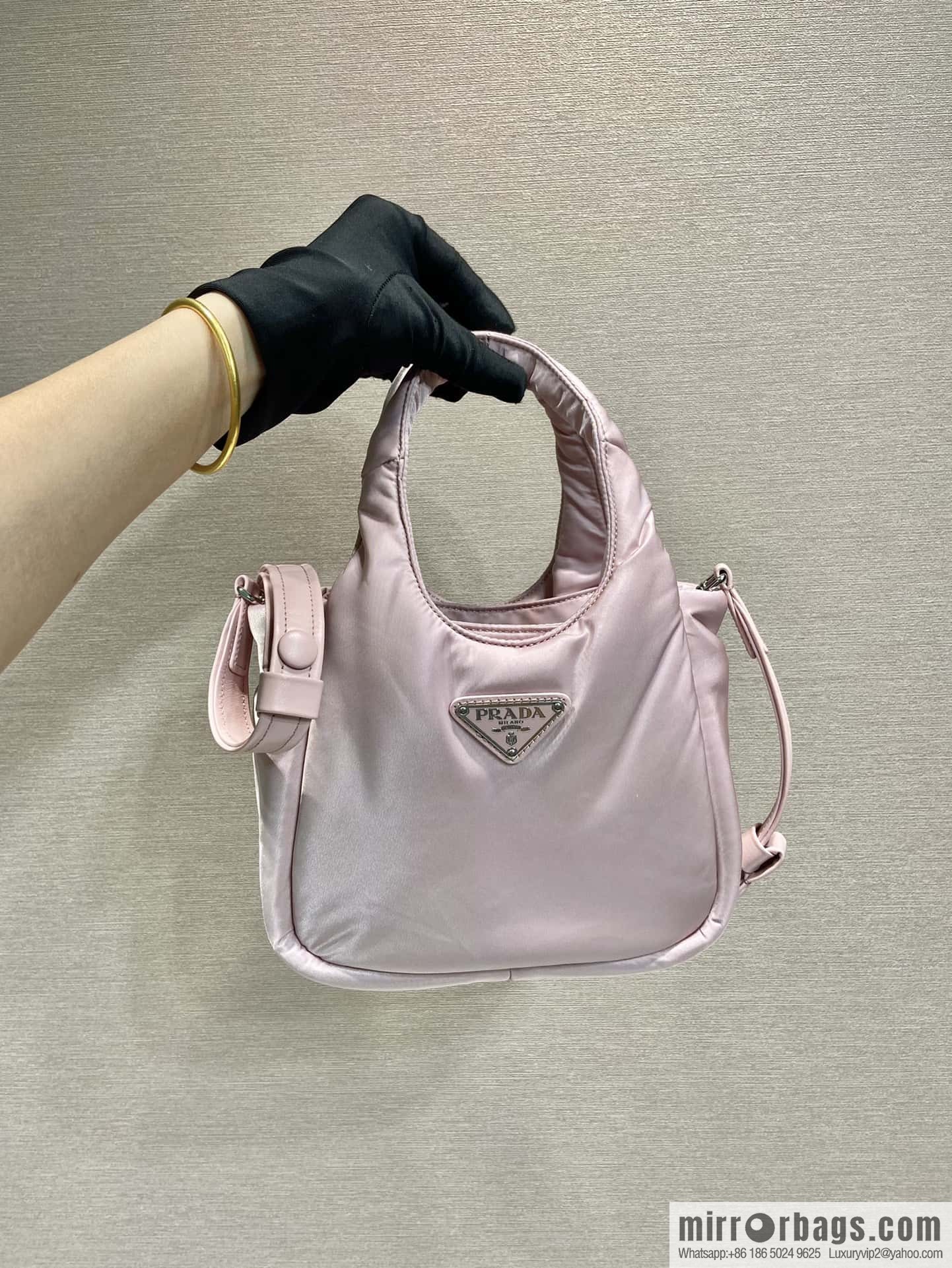 PRADA Prada mini tote bag 🎉 light powder 1BA359 nylon fabric
