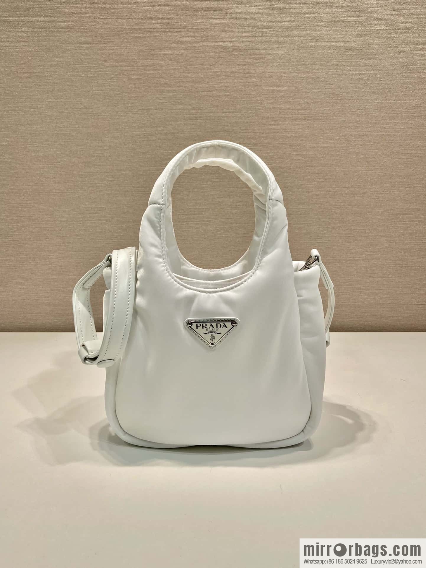 PRADA Prada mini tote bag 🎉 white 1BA359 nylon fabric