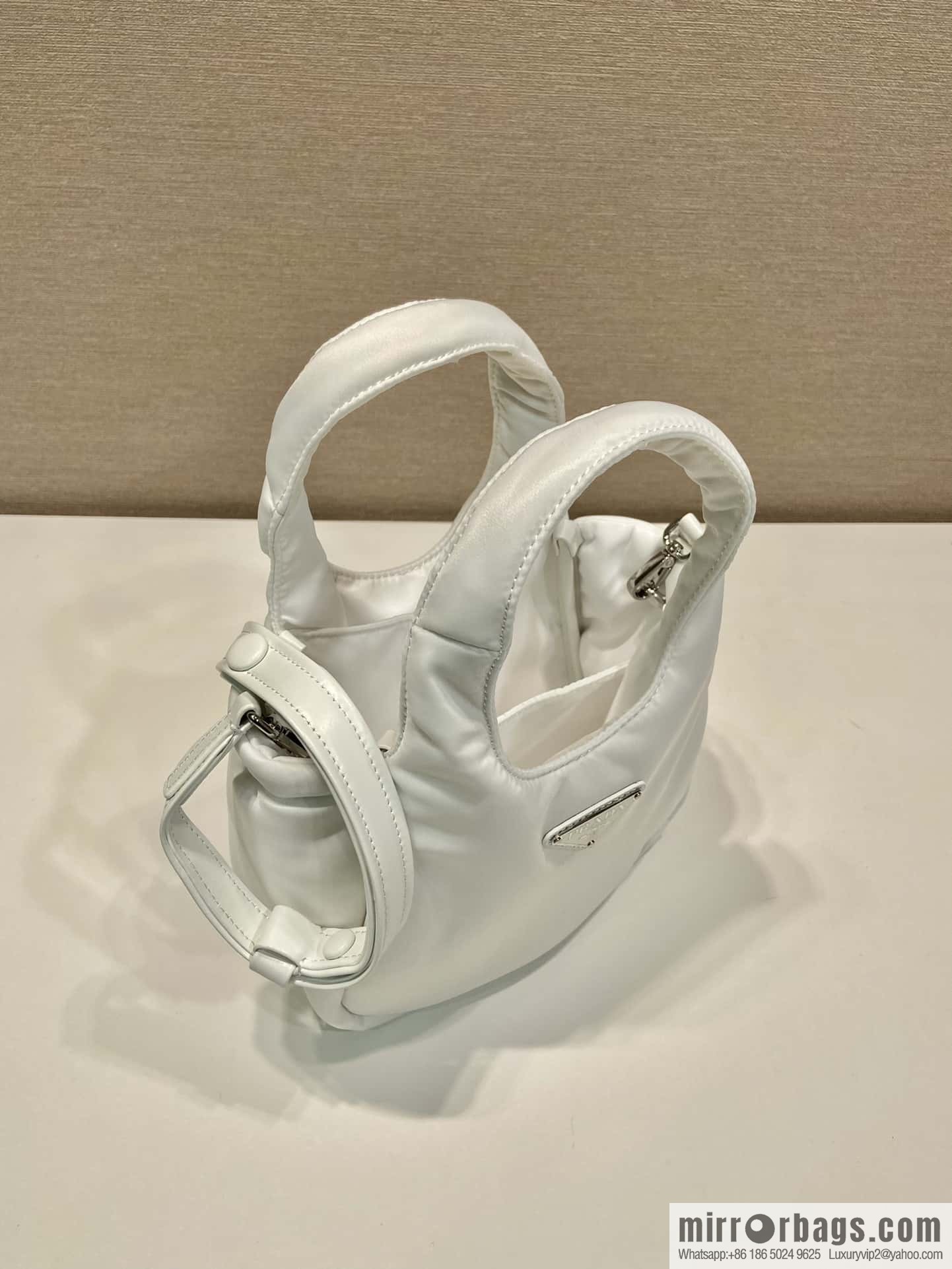 PRADA Prada mini tote bag 🎉 white 1BA359 nylon fabric