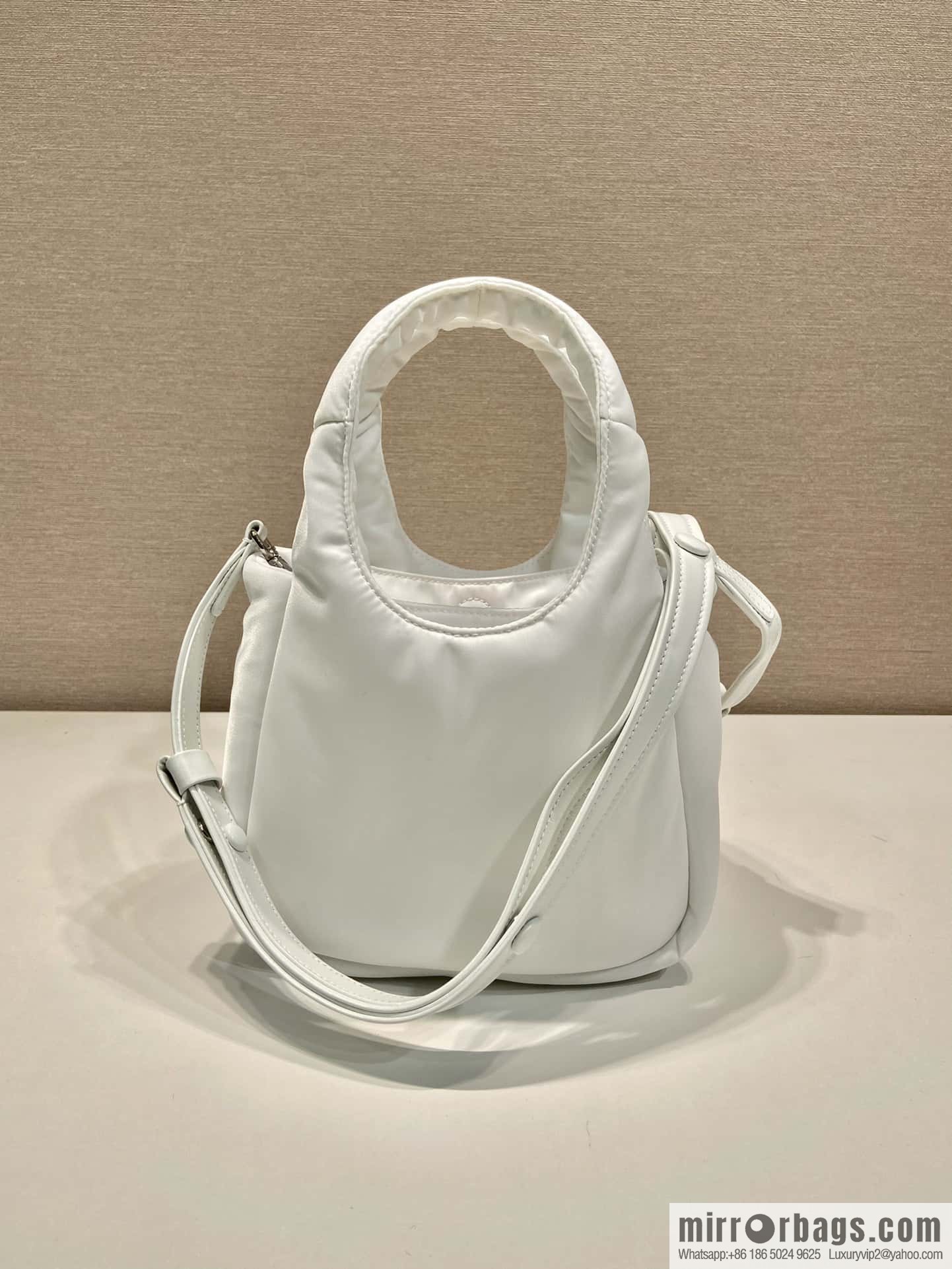 PRADA Prada mini tote bag 🎉 white 1BA359 nylon fabric