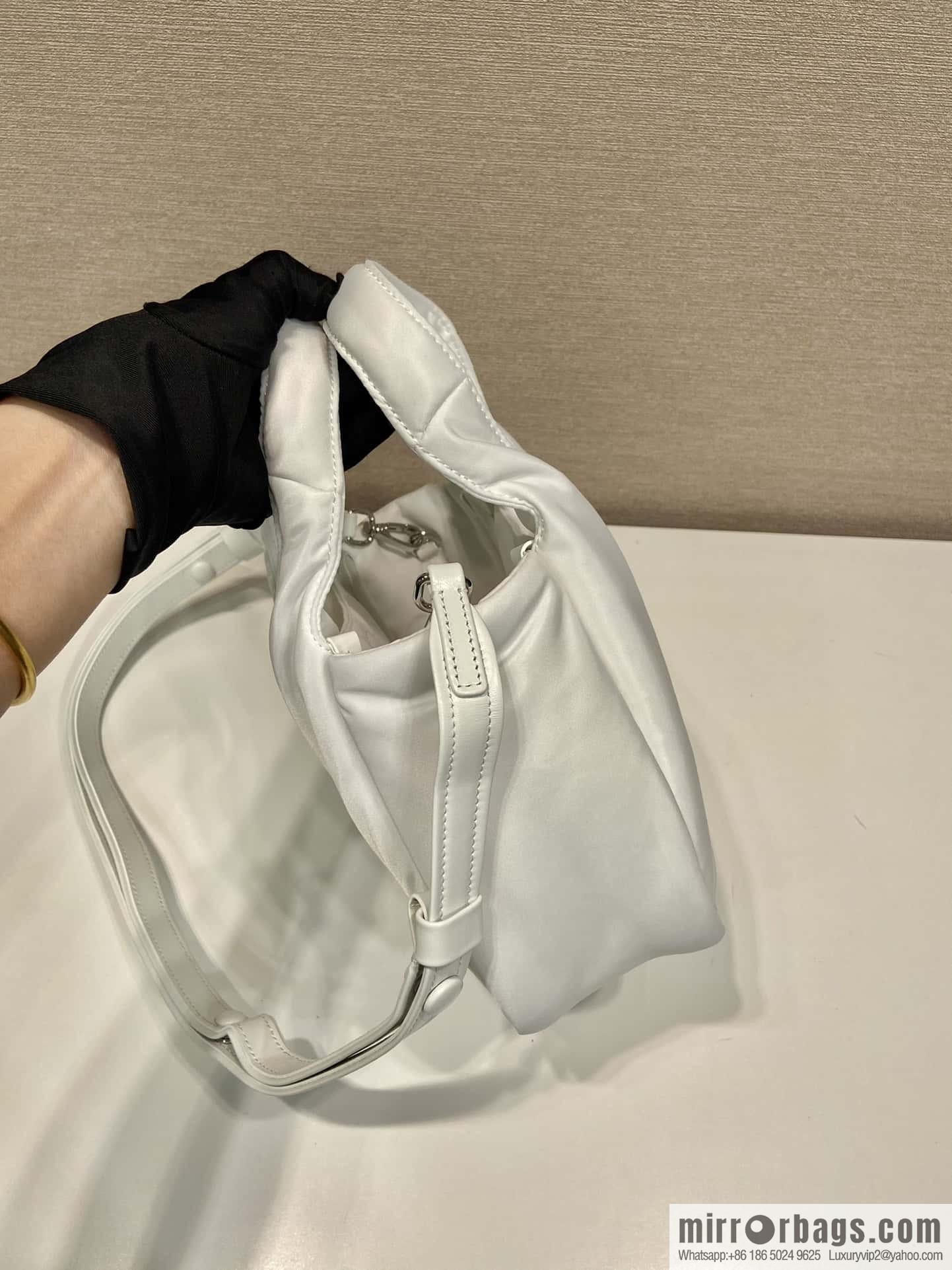 PRADA Prada mini tote bag 🎉 white 1BA359 nylon fabric