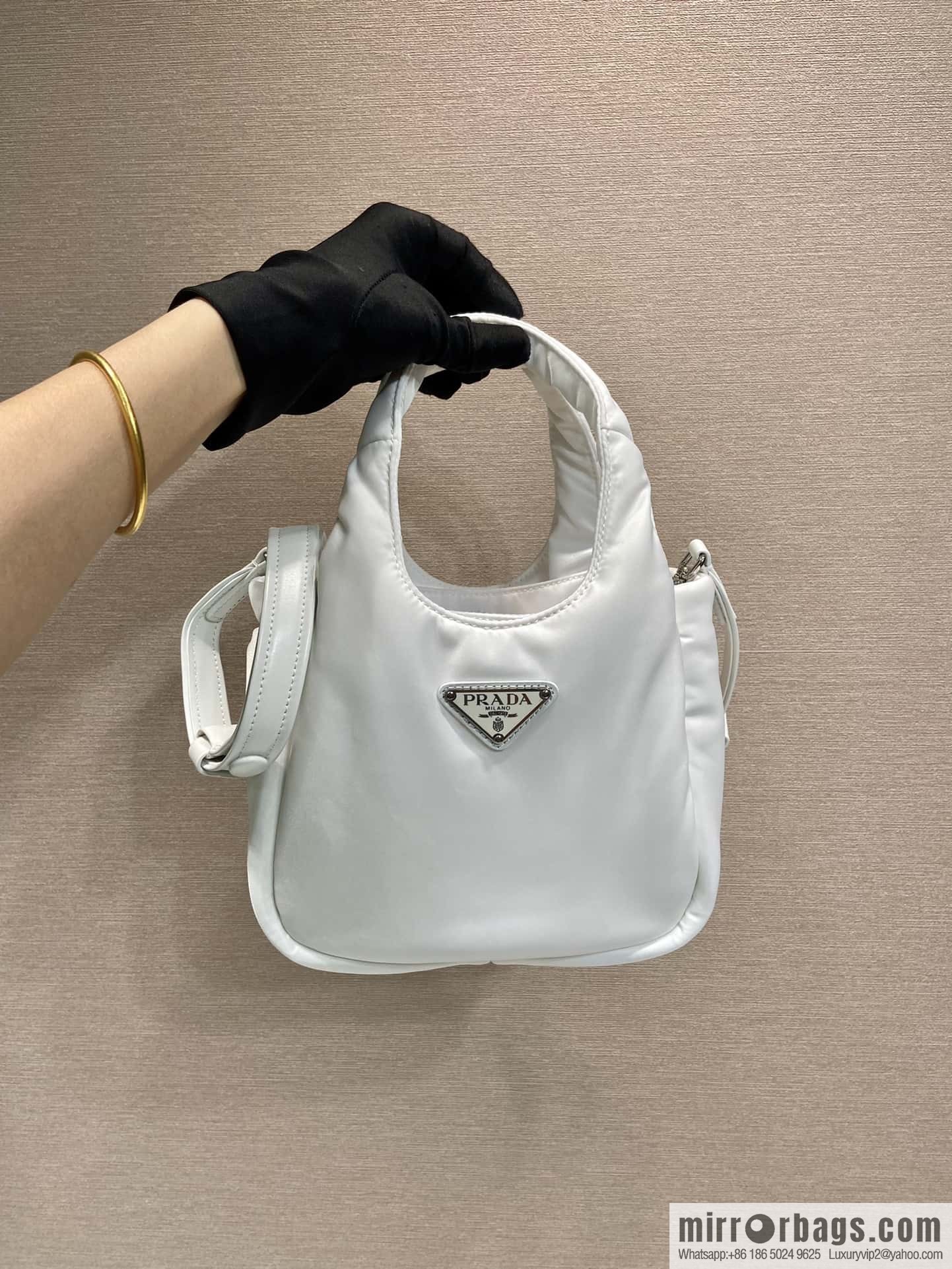 PRADA Prada mini tote bag 🎉 white 1BA359 nylon fabric