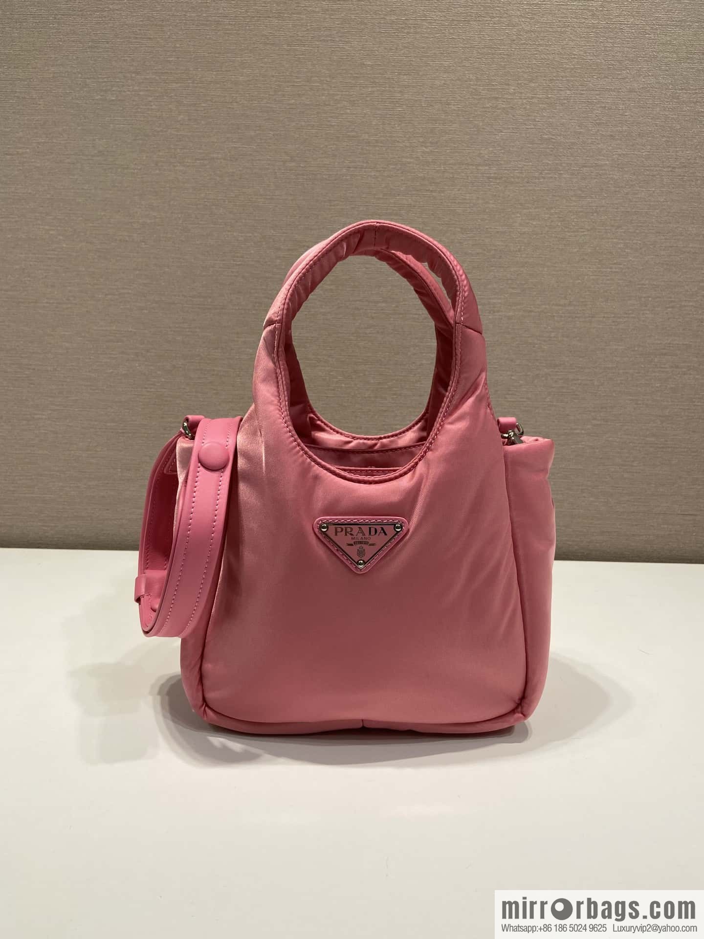 Prada mini tote bag 🎉 pink 1BA359 nylon fabric