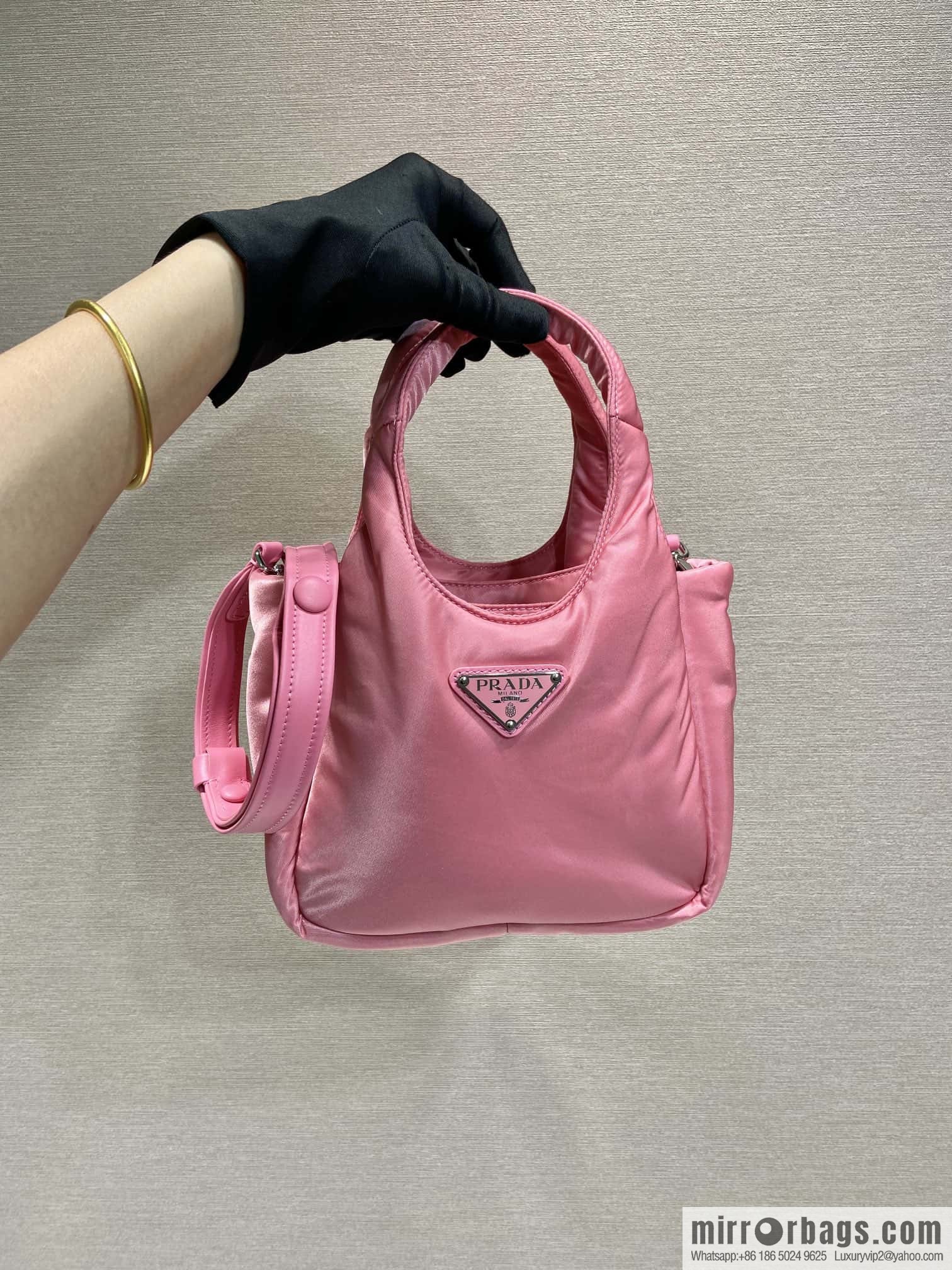 Prada mini tote bag 🎉 pink 1BA359 nylon fabric